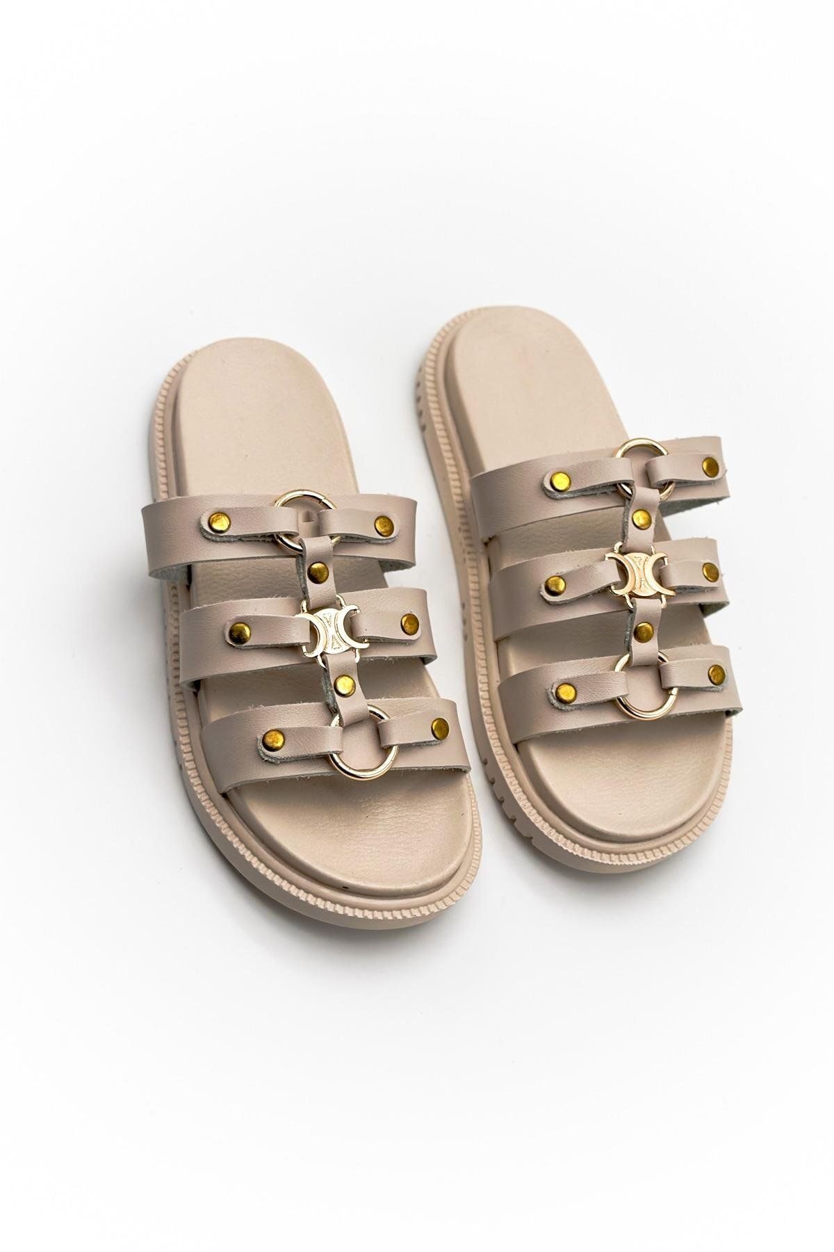 802 Kadın Deri Tozu Terlik - Görsel 2