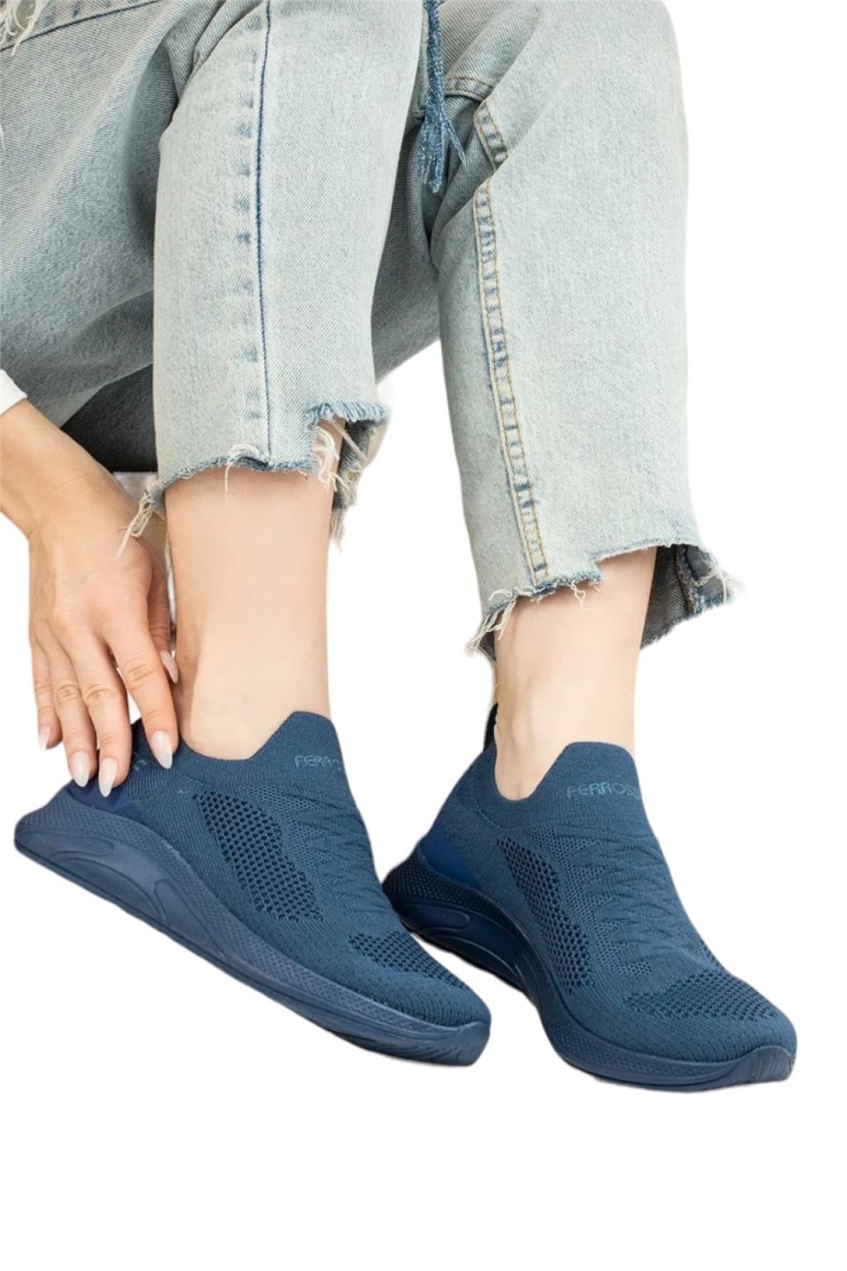 Kadın Triko Spor Ayakkabı PETROL - Görsel 7