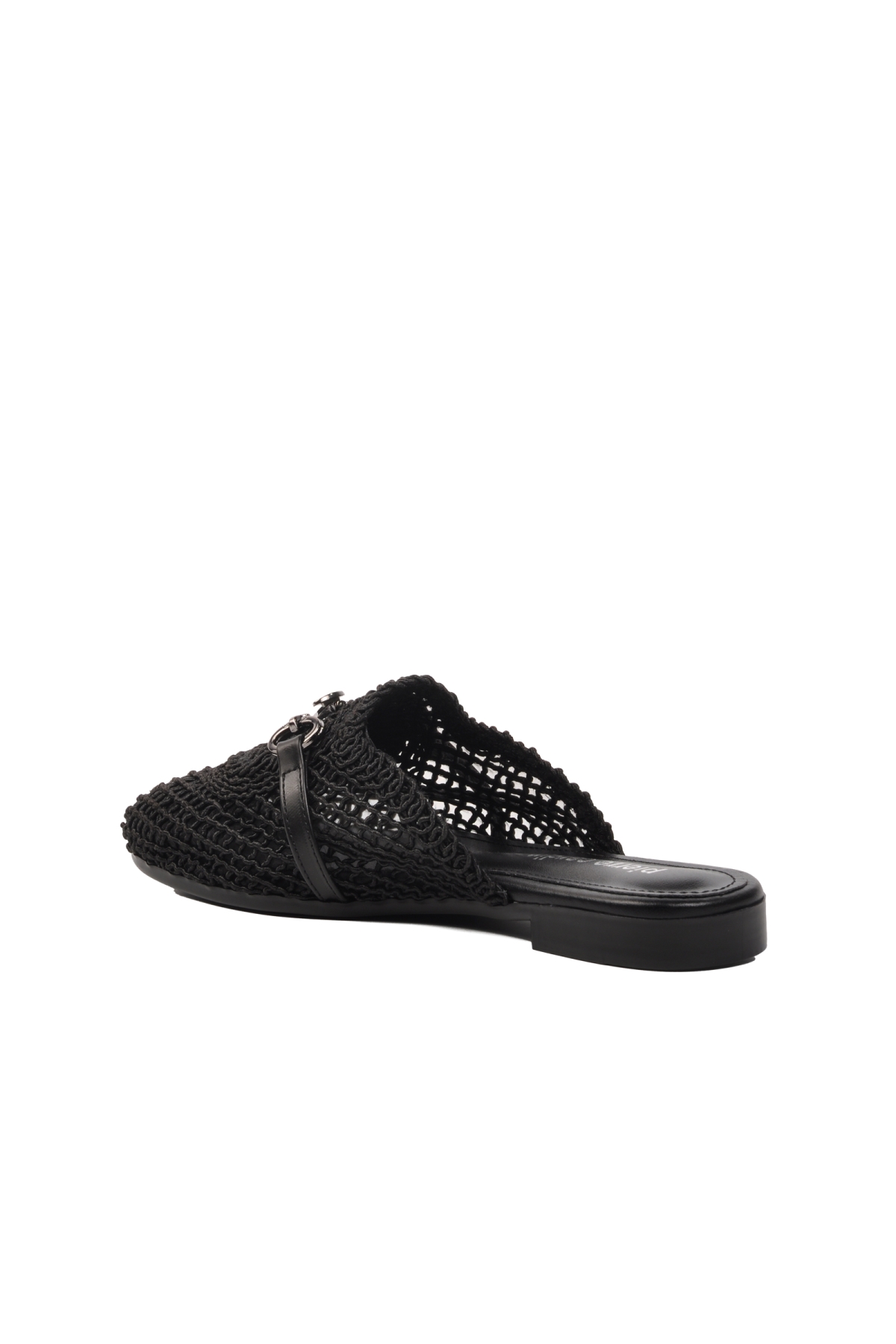 PC-53128 Siyah Kadın Örgülü Terlik - Görsel 5