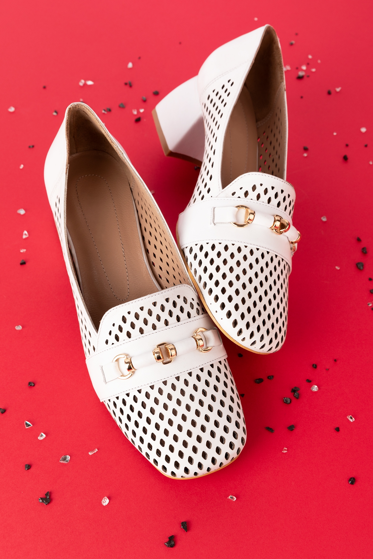 Gondol Kadın Hakiki Deri Lazer Delikli Topuklu Ayakkabı ast.7480 - Görsel 4