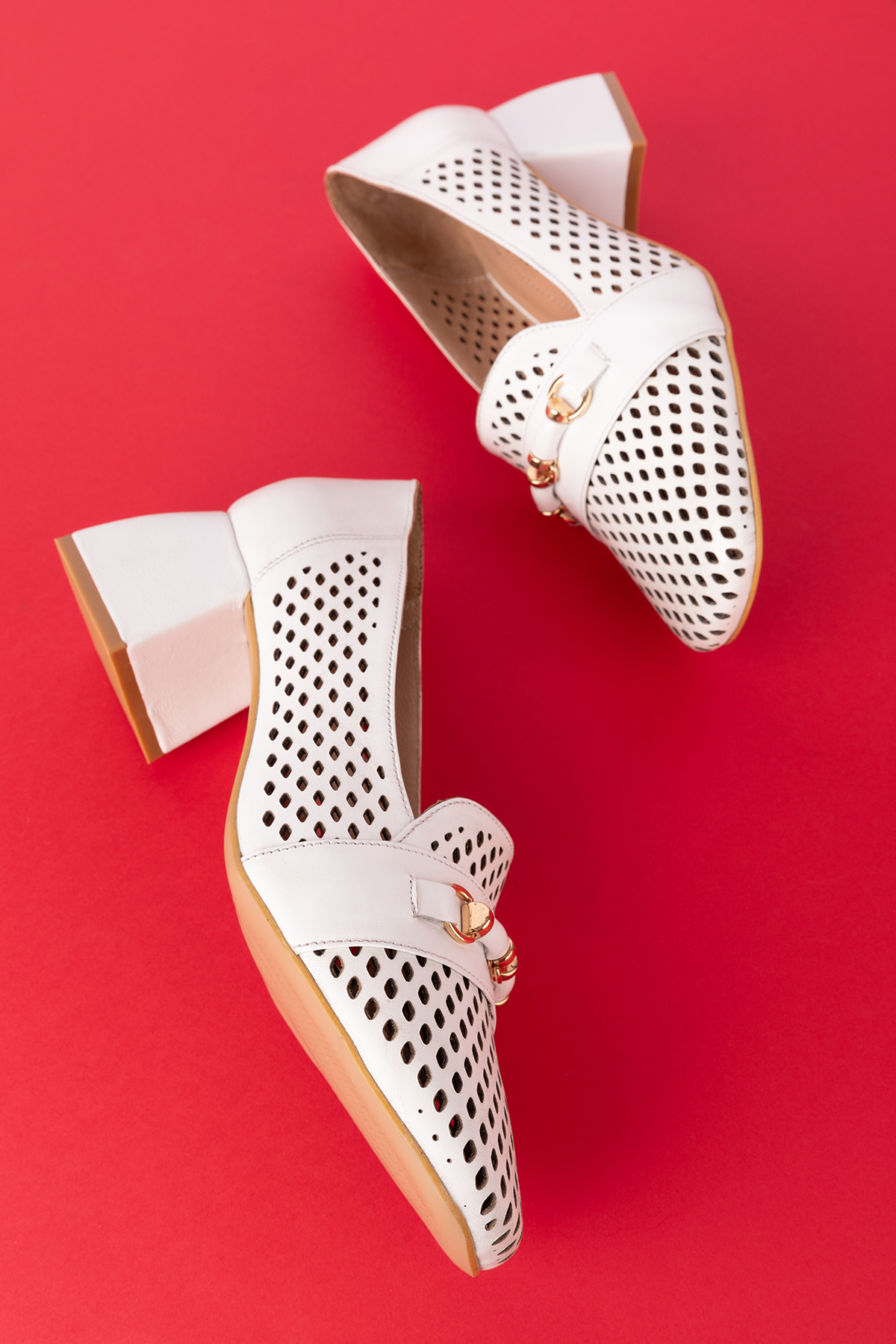 Gondol Kadın Hakiki Deri Lazer Delikli Topuklu Ayakkabı ast.7480 - Görsel 5