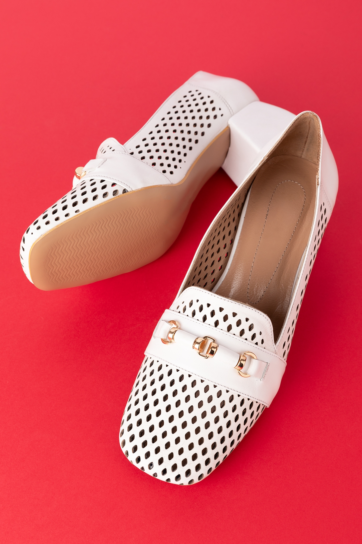 Gondol Kadın Hakiki Deri Lazer Delikli Topuklu Ayakkabı ast.7480 - Görsel 6