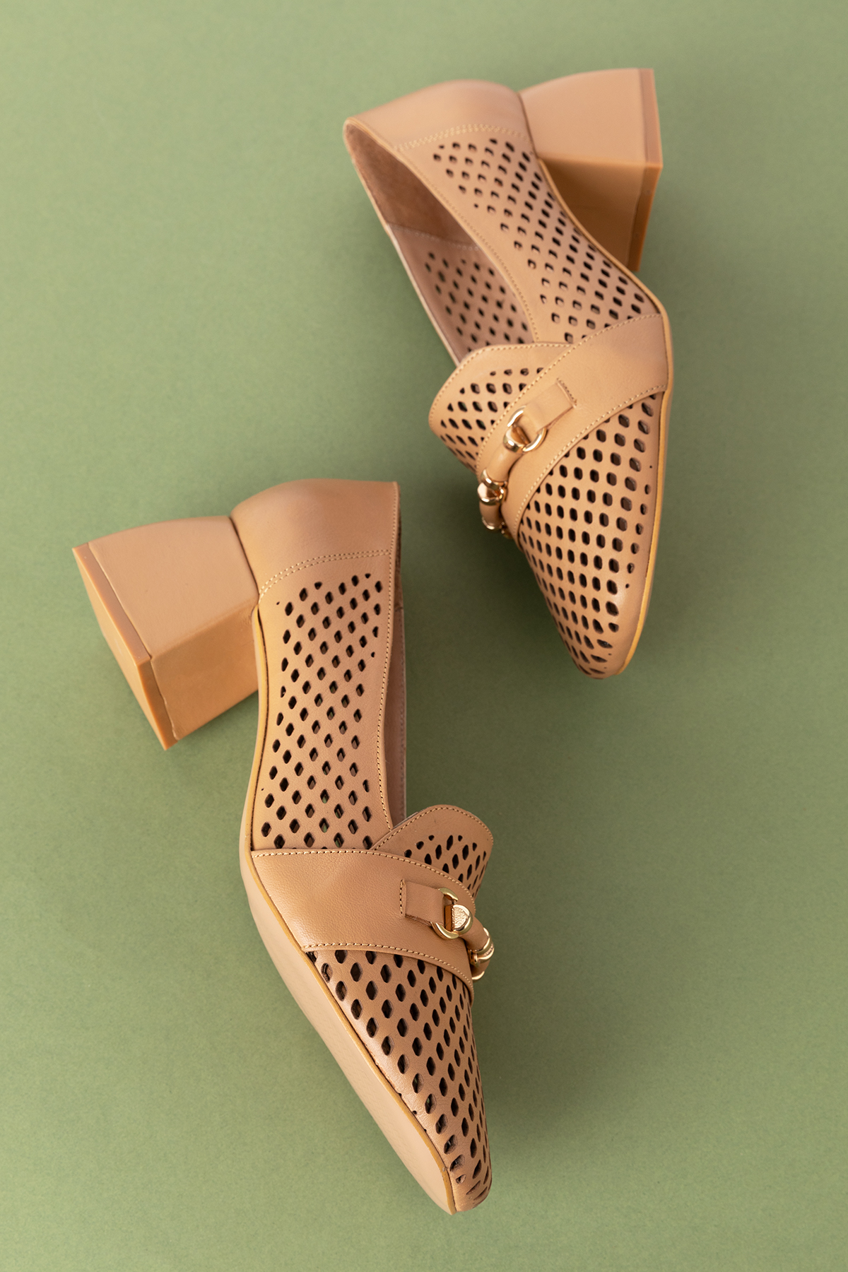 Gondol Kadın Hakiki Deri Lazer Delikli Topuklu Ayakkabı ast.7480 - Görsel 5