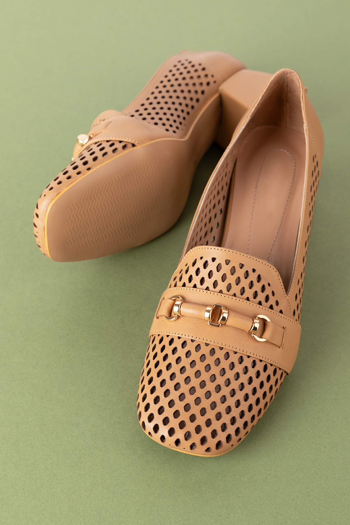 Gondol Kadın Hakiki Deri Lazer Delikli Topuklu Ayakkabı ast.7480 - Görsel 6