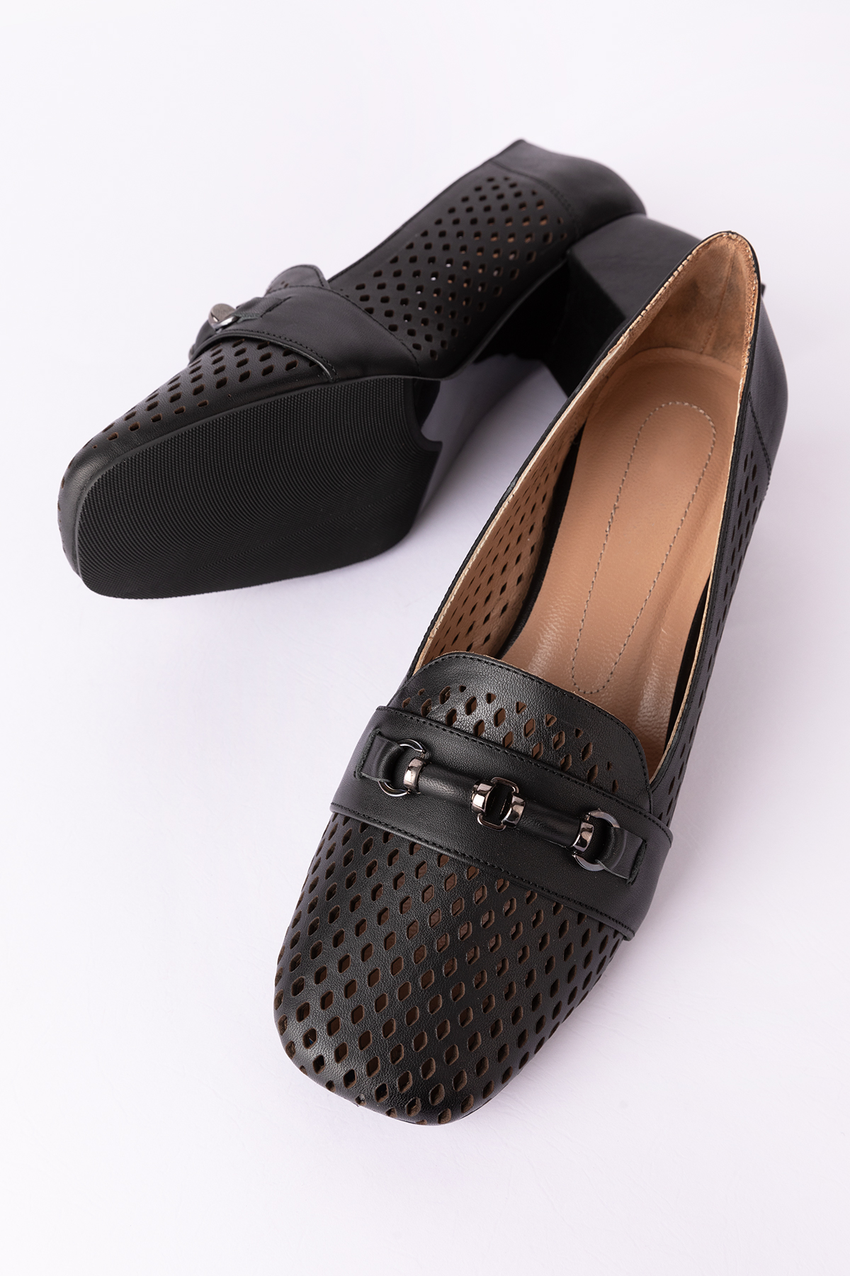 Gondol Kadın Hakiki Deri Lazer Delikli Topuklu Ayakkabı ast.7480 - Görsel 5