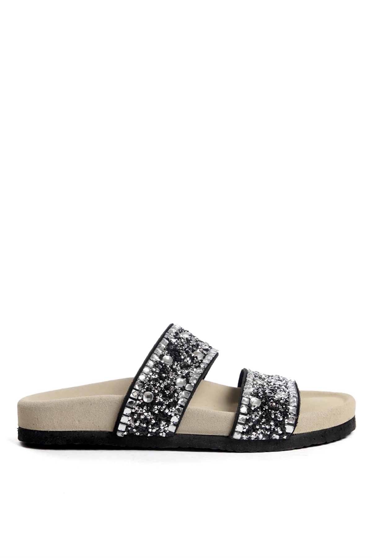 Zeyn 7866S Kadın Hakiki Deri Düz Terlik Siyah - Görsel 4