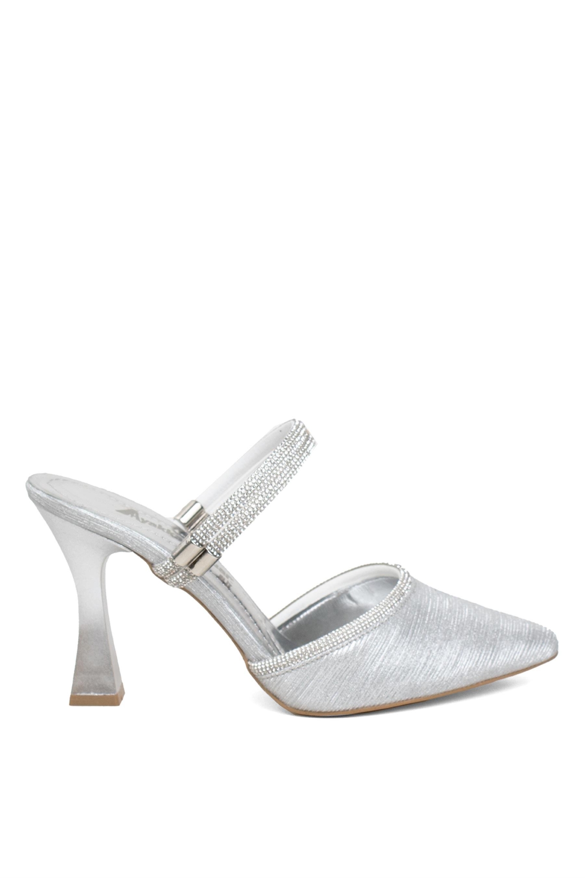 Elit Mst342T Kadın Klasik Topuklu Ayakkabı Gümüş - Görsel 2
