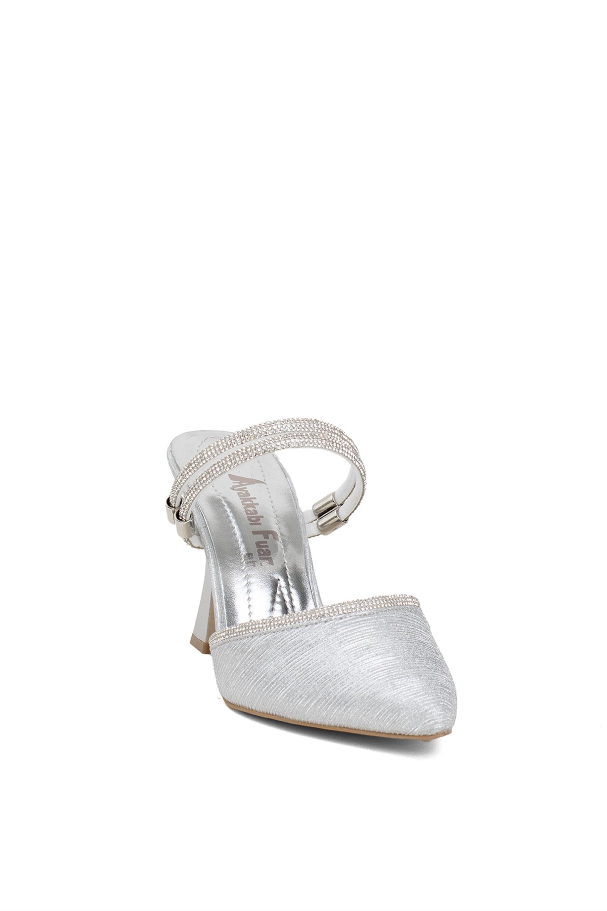 Elit Mst342T Kadın Klasik Topuklu Ayakkabı Gümüş - Görsel 3
