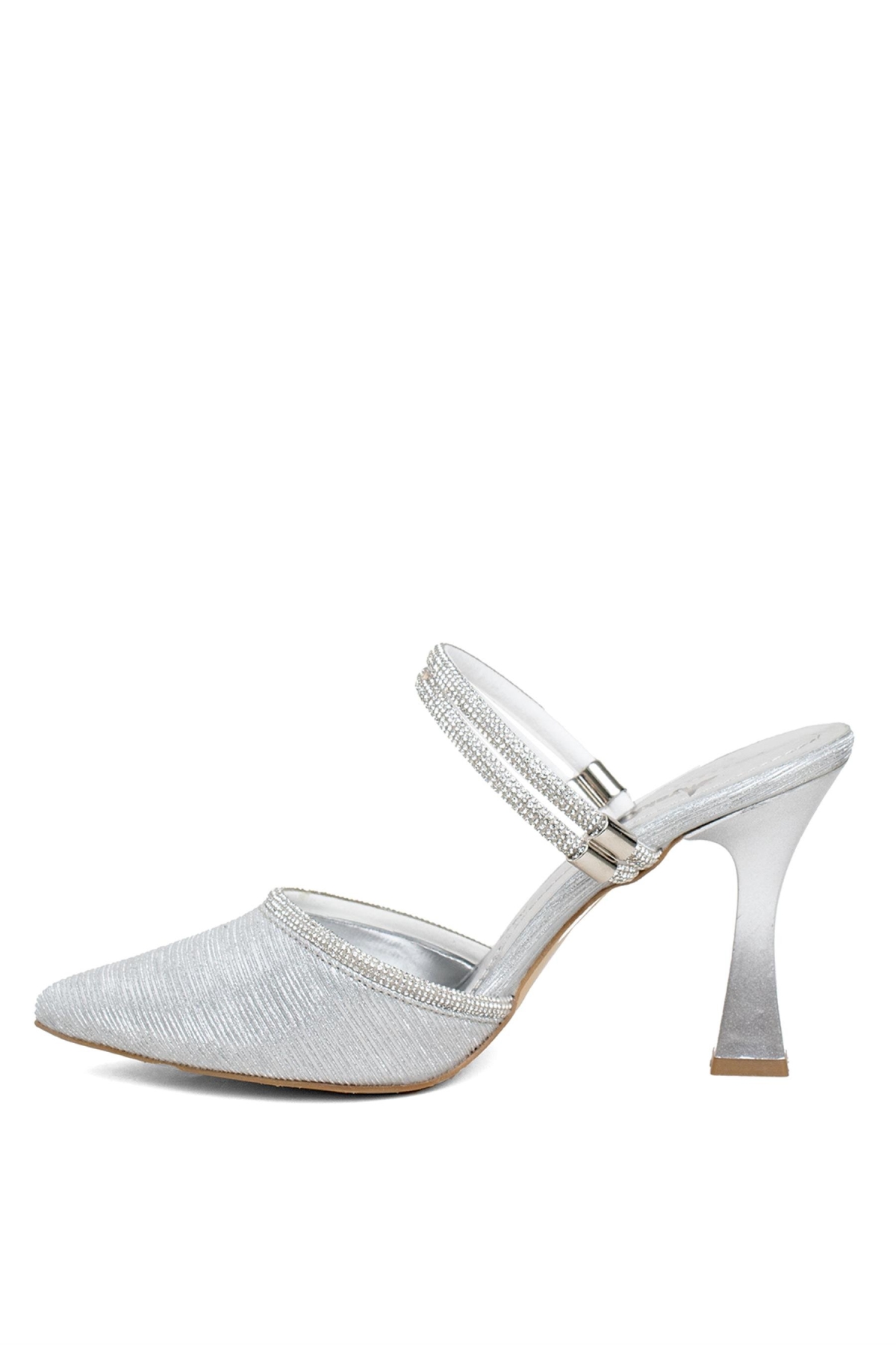 Elit Mst342T Kadın Klasik Topuklu Ayakkabı Gümüş - Görsel 4