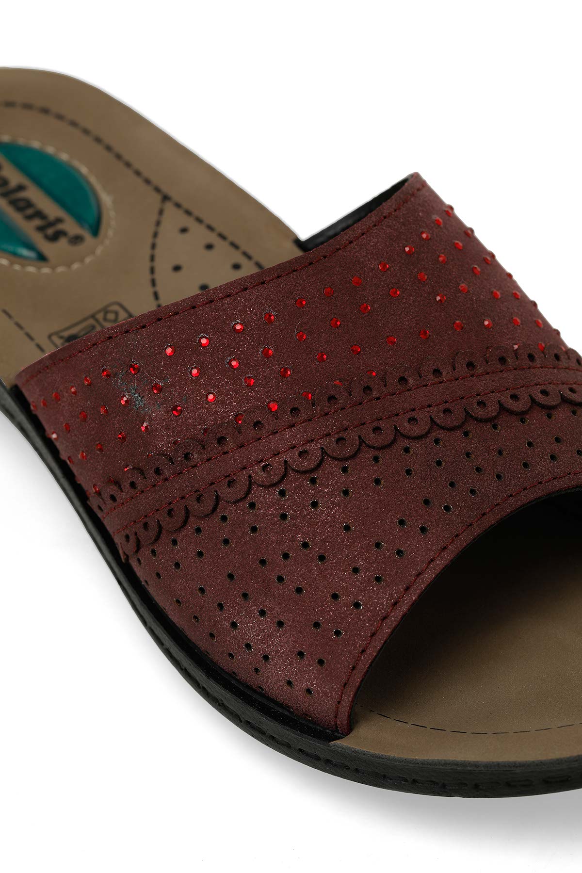 607010.Z4PR Bordo Kadın Ev Terliği - Görsel 8