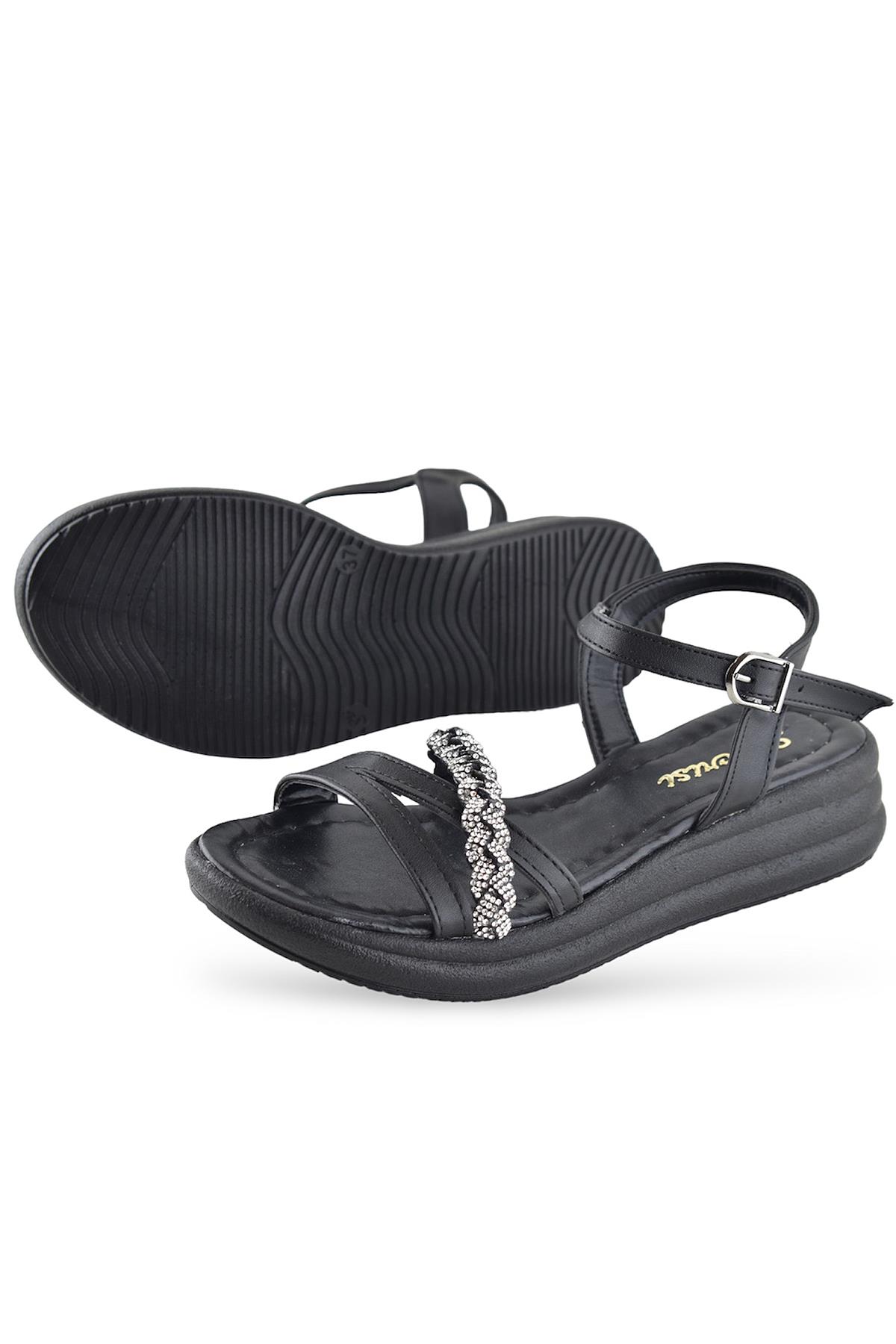 8625 Ortopedik Taban Kadın Sandalet Günlük Düğünlük Nişan Kına Aykakabısı - Görsel 5