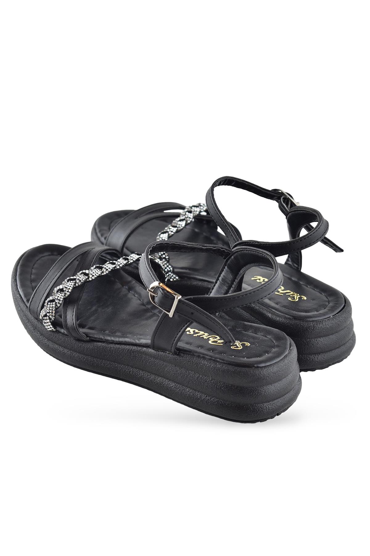 8625 Ortopedik Taban Kadın Sandalet Günlük Düğünlük Nişan Kına Aykakabısı - Görsel 6