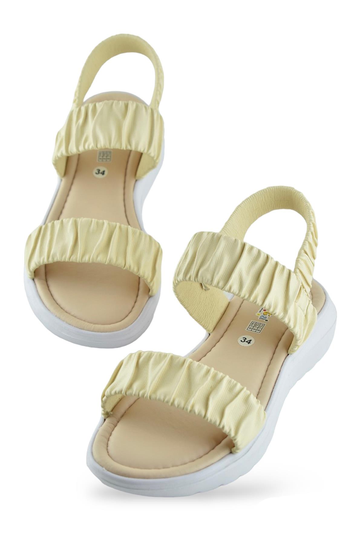 6894 Ortopedik Taban Kız Çocuk Sandalet Terlik Düğün Abiye Gündelik Vetta - Görsel 3