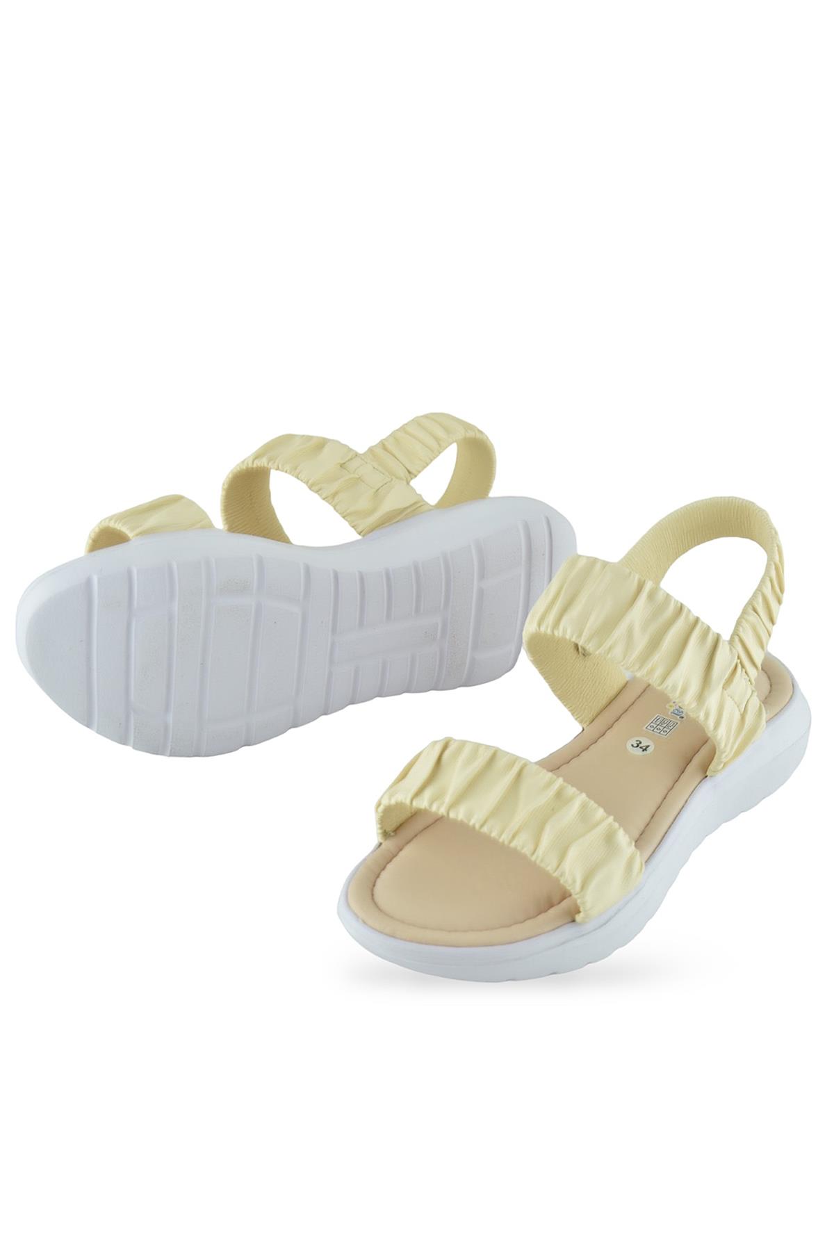 6894 Ortopedik Taban Kız Çocuk Sandalet Terlik Düğün Abiye Gündelik Vetta - Görsel 5