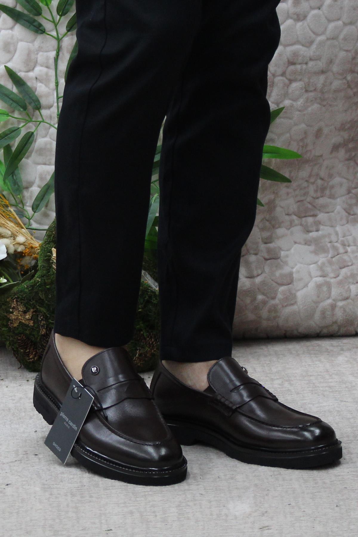 241075 Kahve Hakiki Deri Erkek Loafer Erkek Ayakkabı - Görsel 3