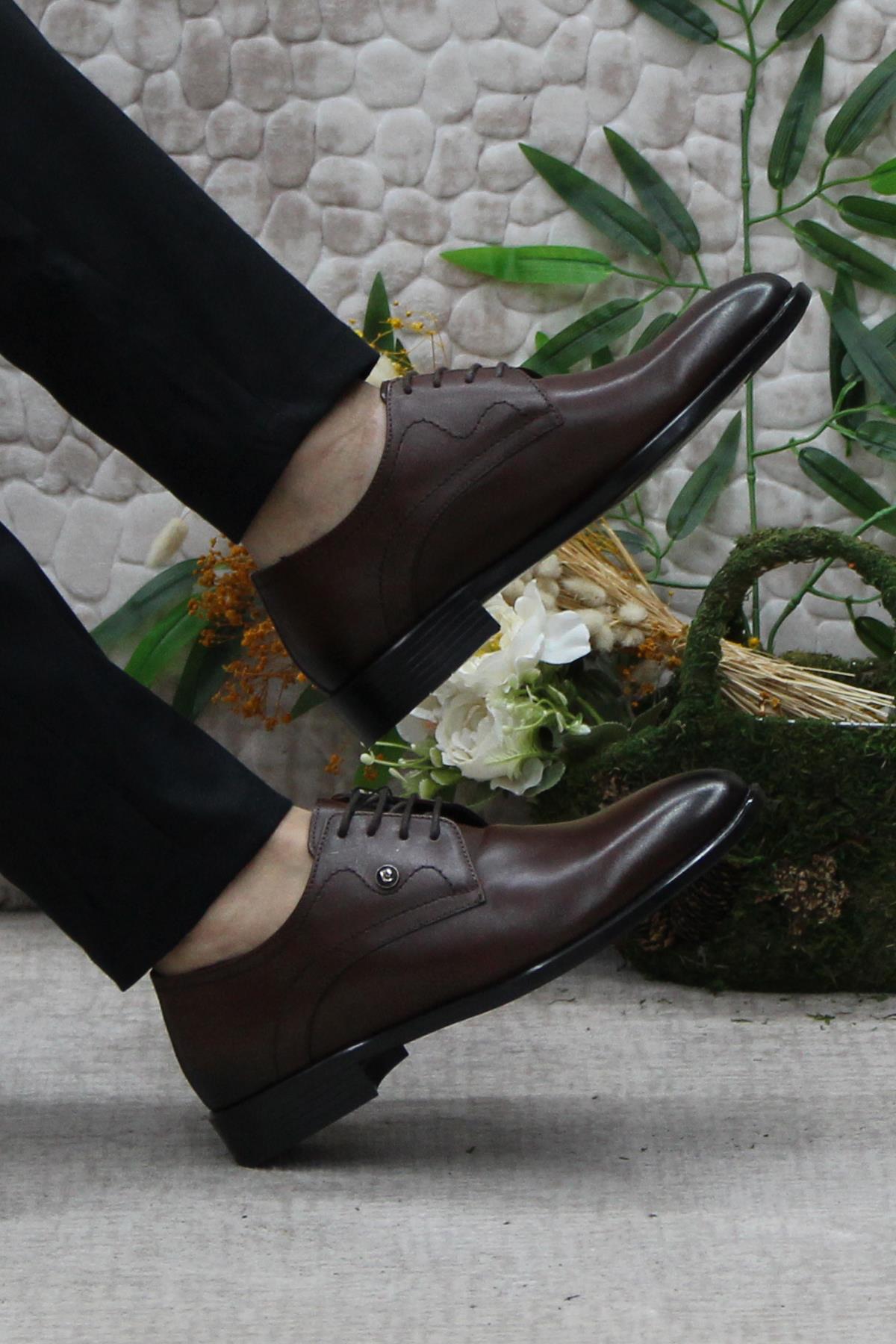 63585 Taba Hakiki Deri Erkek Klasik Erkek Ayakkabı - Görsel 6