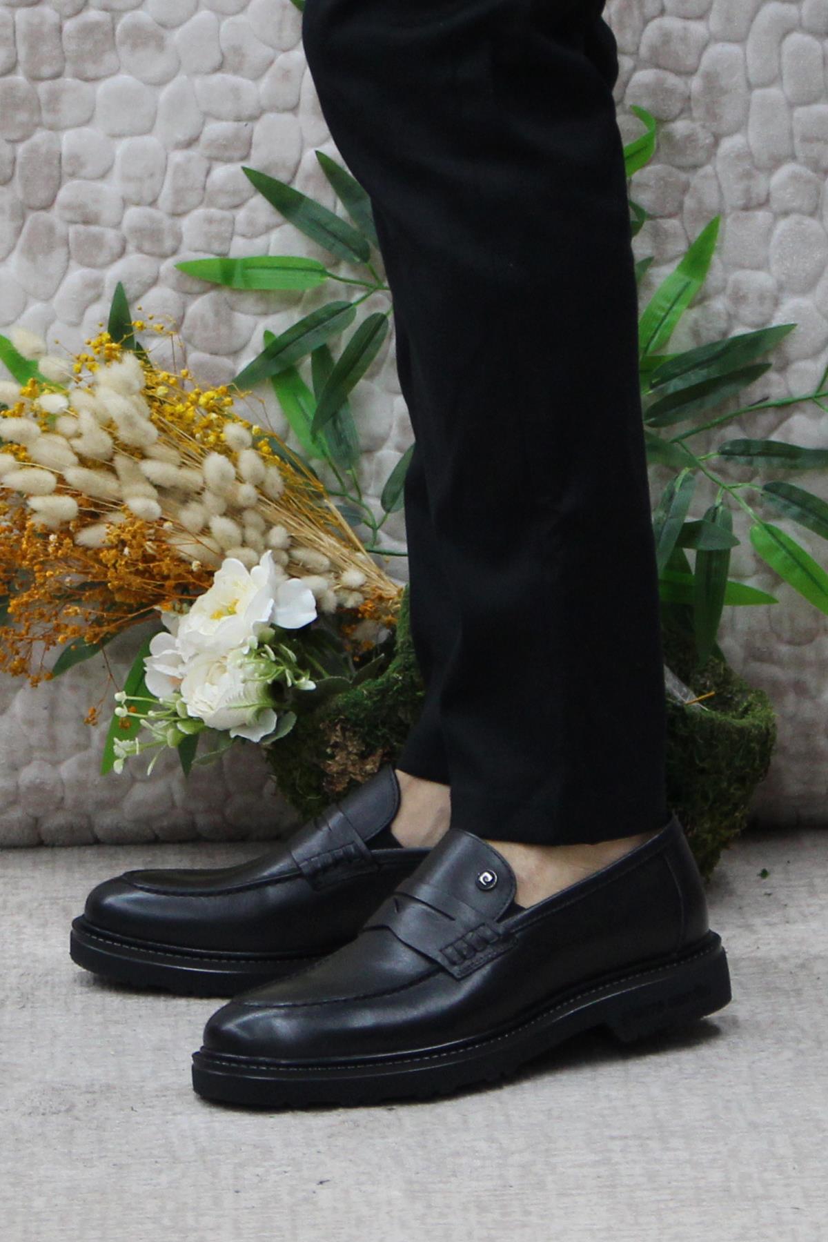 241075 Siyah Hakiki Deri Erkek Loafer Erkek Ayakkabı - Görsel 4