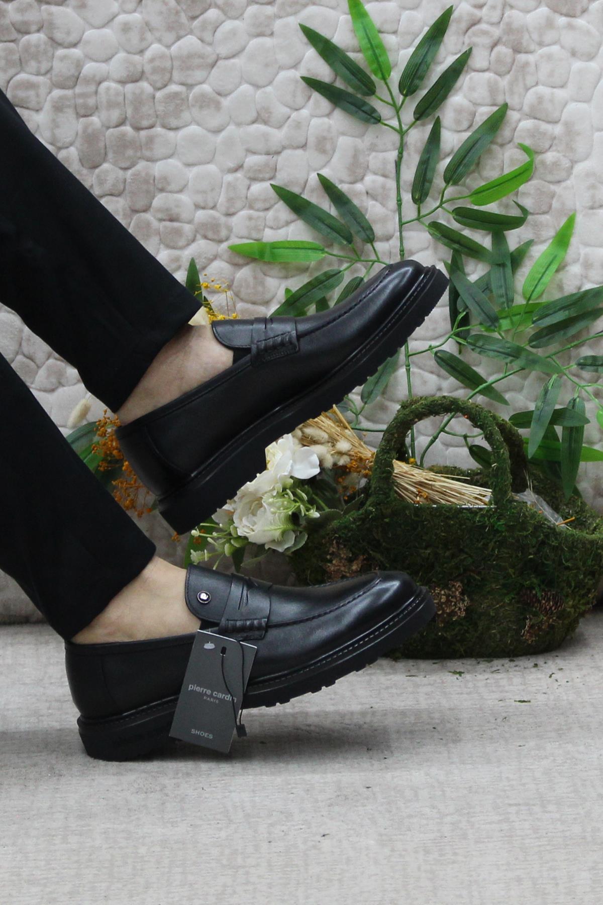 241075 Siyah Hakiki Deri Erkek Loafer Erkek Ayakkabı - Görsel 6