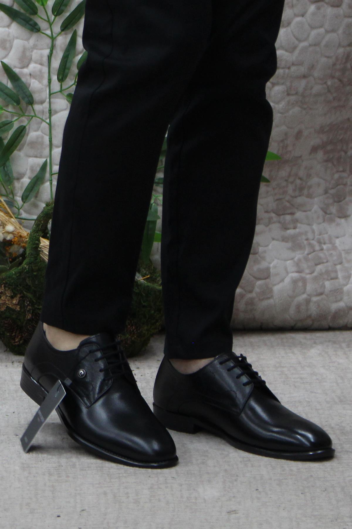 63585 Siyah Hakiki Deri Erkek Klasik Erkek Ayakkabı - Görsel 3
