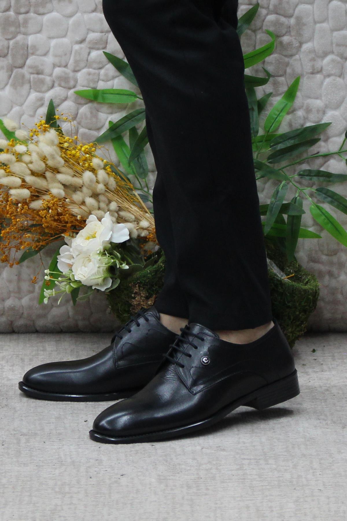 63585 Siyah Hakiki Deri Erkek Klasik Erkek Ayakkabı - Görsel 4