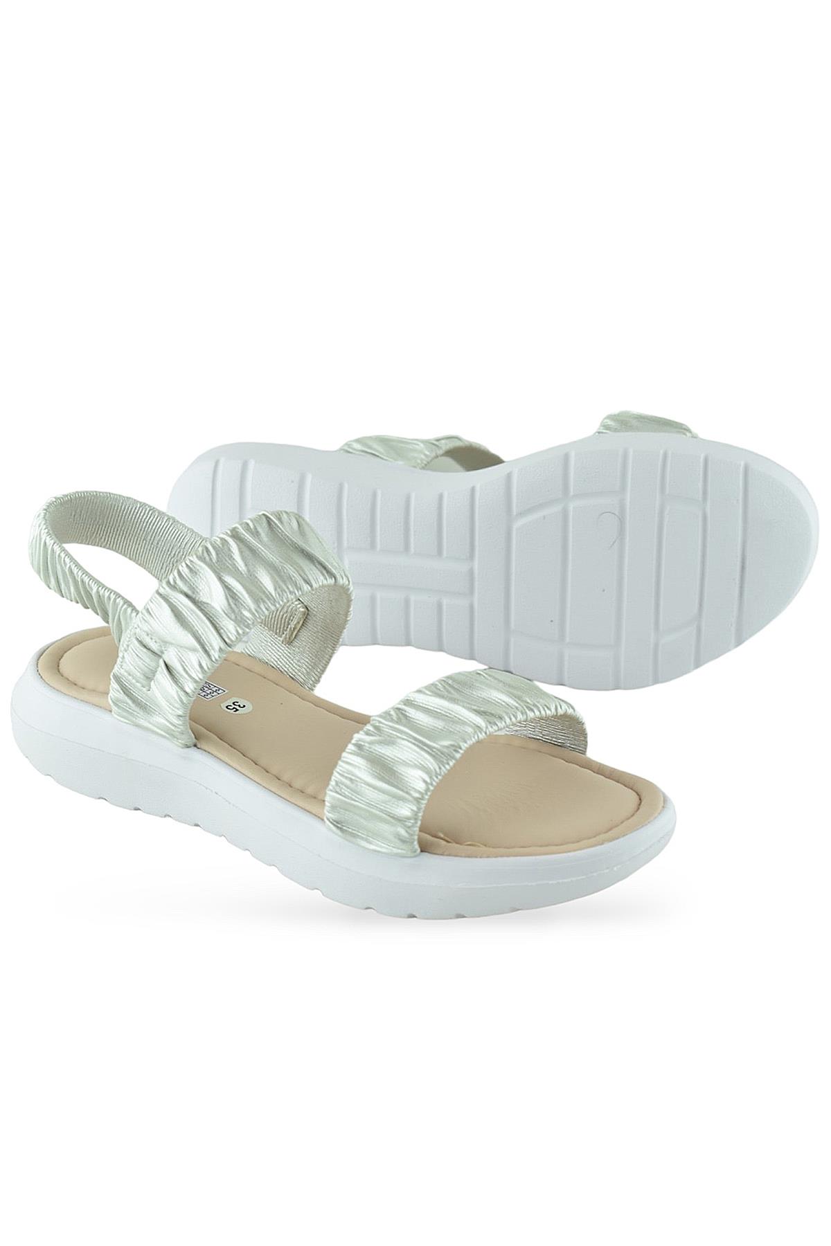 6894 Ortopedik Taban Kız Çocuk Sandalet Terlik Düğün Abiye Gündelik Vetta - Görsel 4