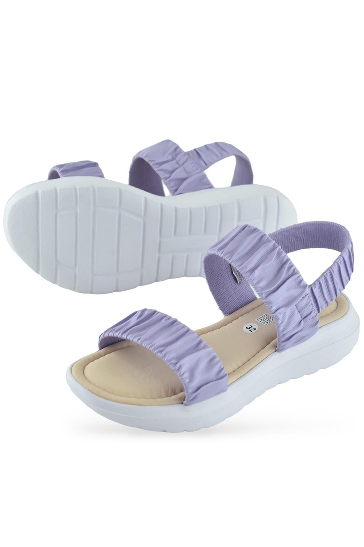 6894 Ortopedik Taban Kız Çocuk Sandalet Terlik Düğün Abiye Gündelik Vetta - Görsel 4