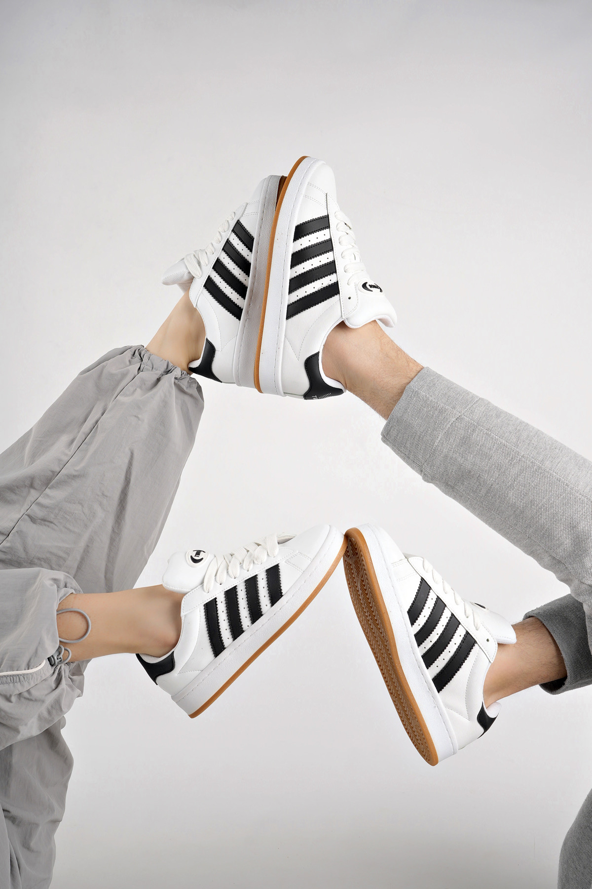 Spor Sneaker Ayakkabı Beyaz Siyah - Görsel 3