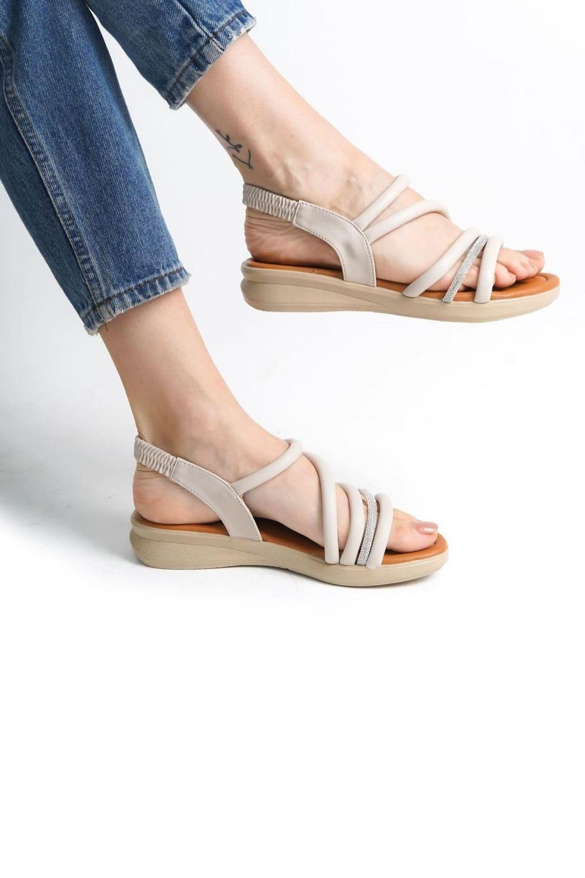 3981 Anatomik Rahat Taban Günlük Kadın Sandalet - Görsel 3