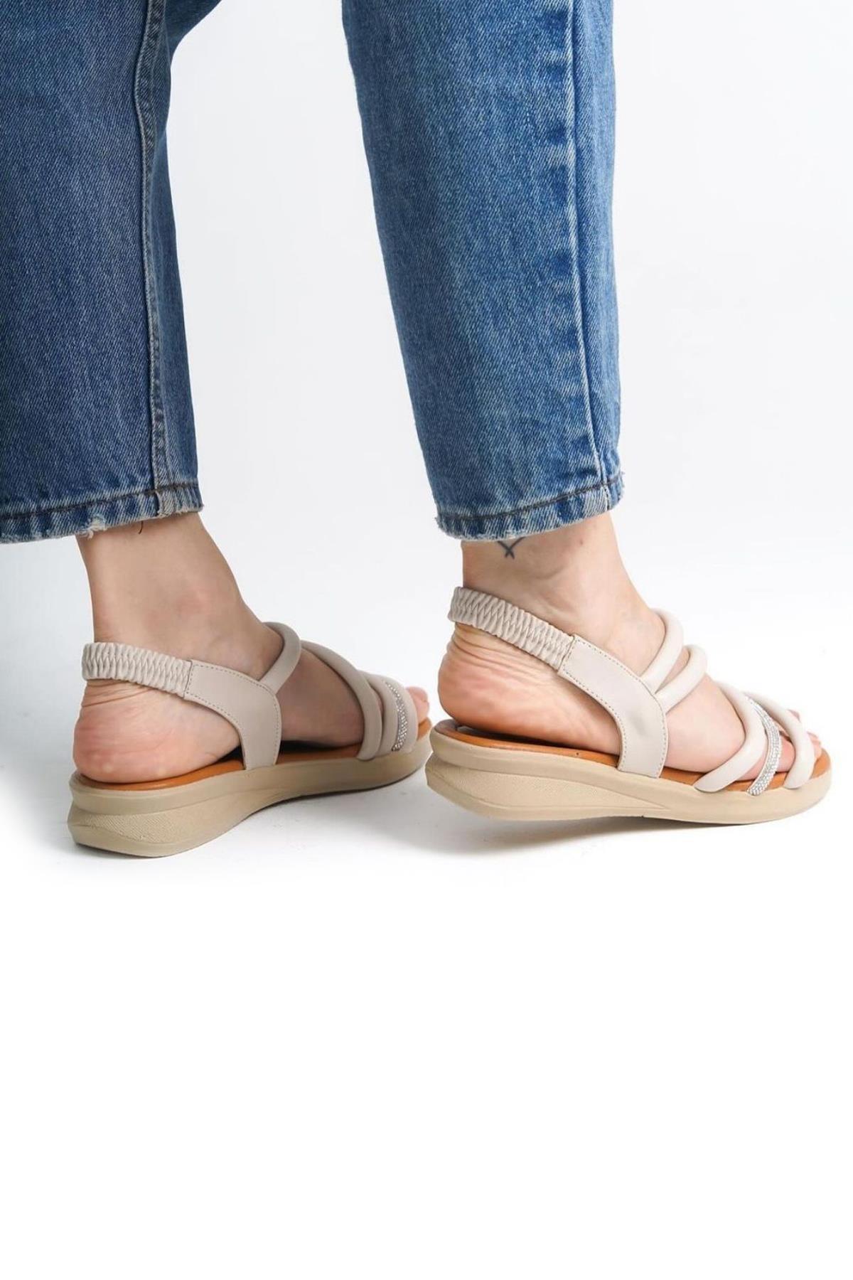 3981 Anatomik Rahat Taban Günlük Kadın Sandalet - Görsel 4