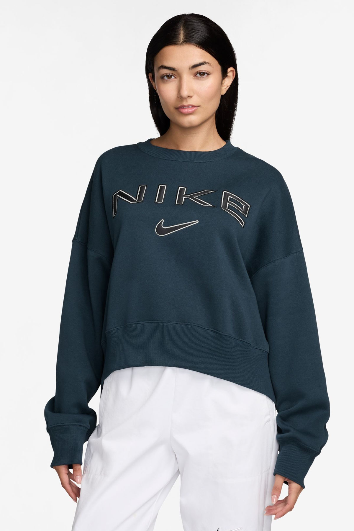 W NSW PHNX FLC OOS LOGO C Lacivert Kad n Sweatshirt