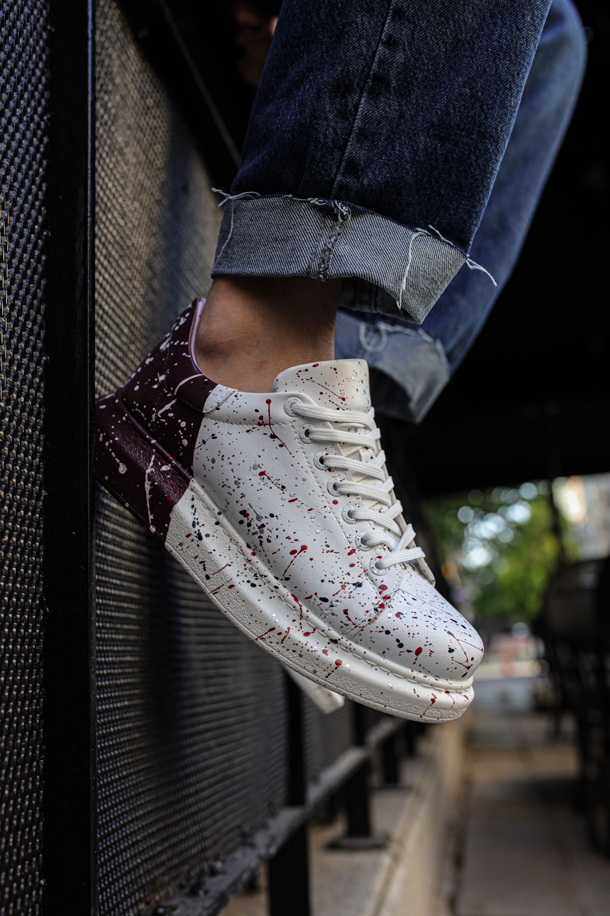 CH254 CBT Pittura Erkek Ayakkabı 413 ALV KIRMIZI / ALTIN - Görsel 4