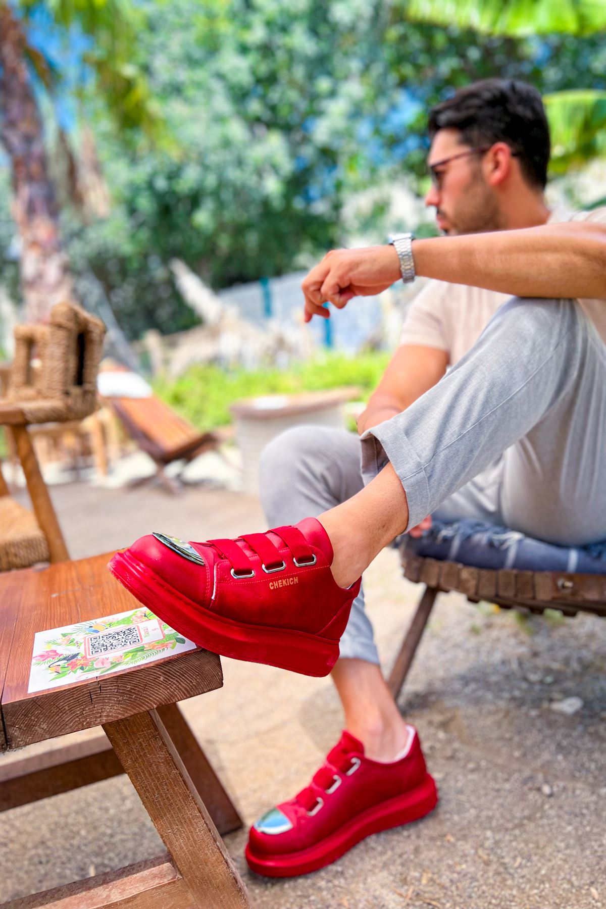 CH251 CRT Mirror Erkek Ayakkabı KIRMIZI - Görsel 5