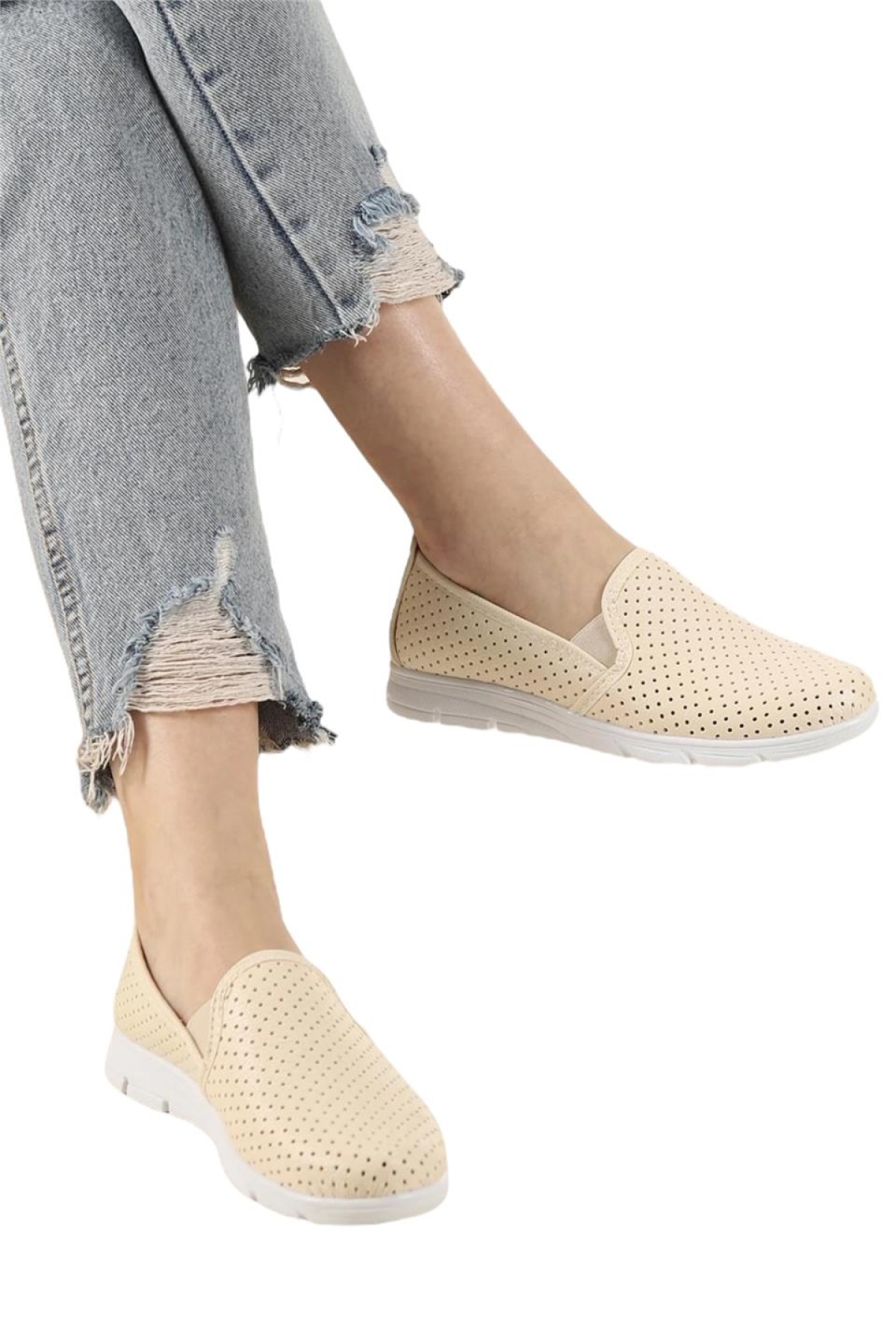 Kadın Babet Rahat Hafif Ayakkabı BEJ - Görsel 3