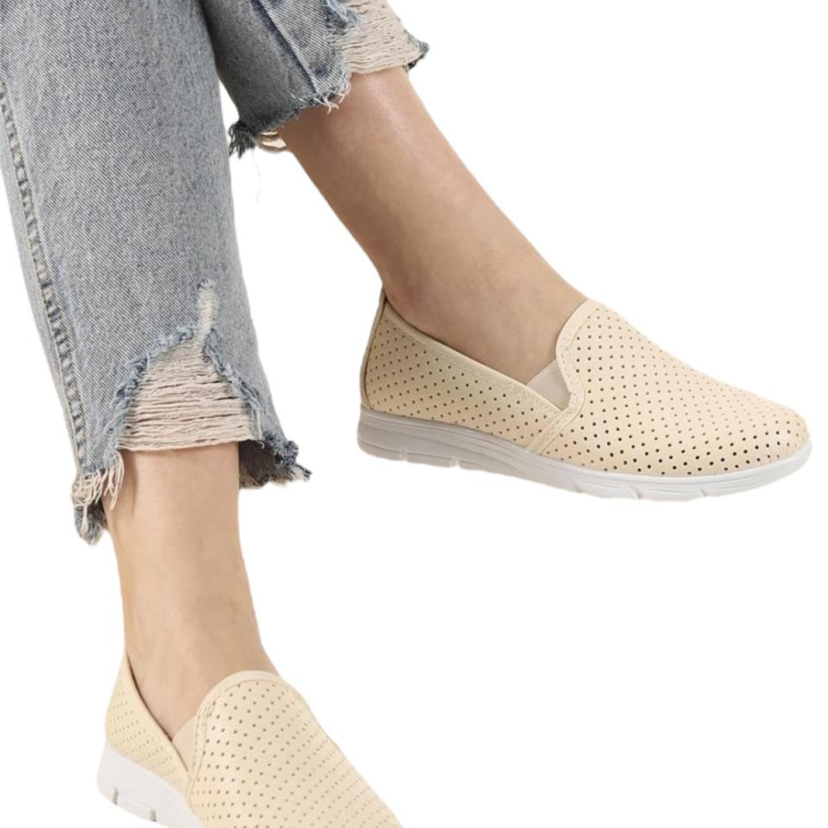 Kadın Babet Rahat Hafif Ayakkabı BEJ - Görsel 9