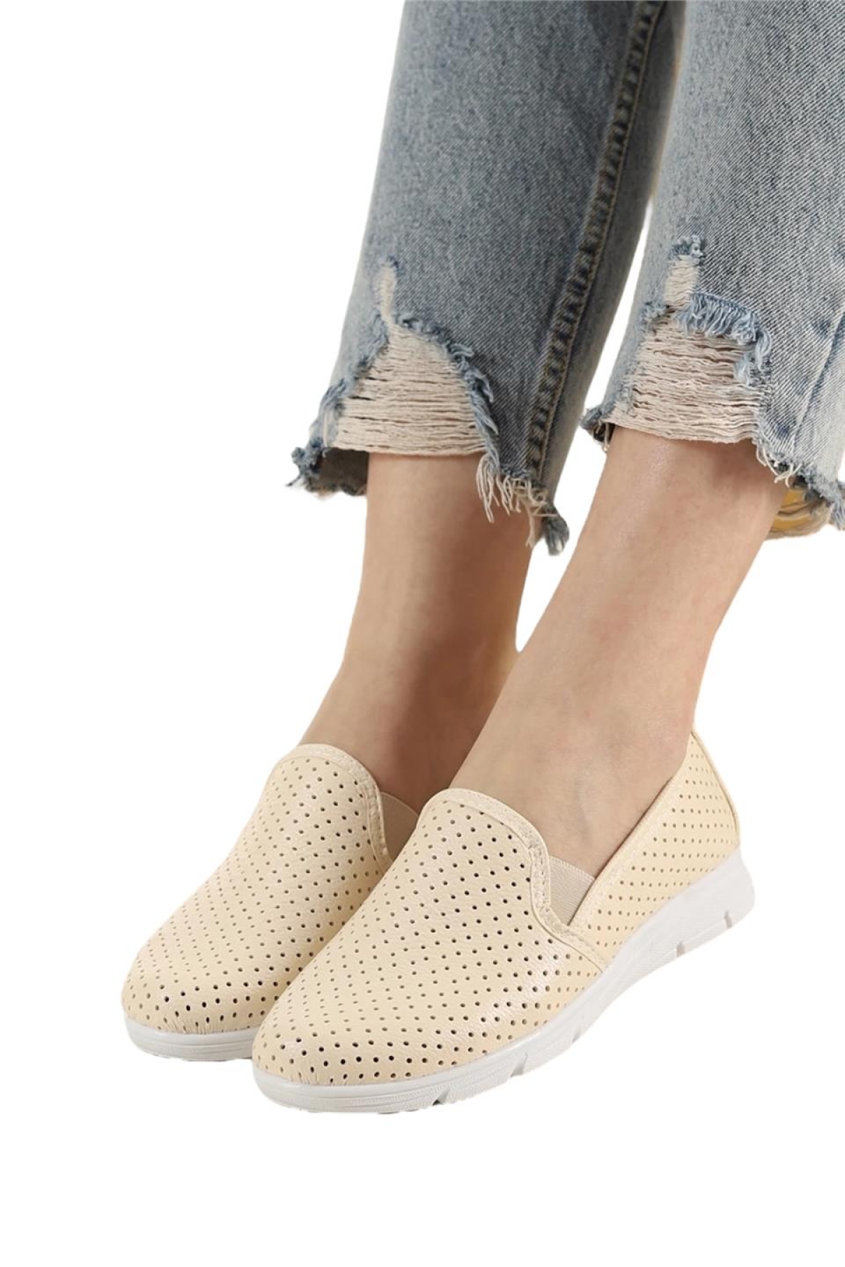 Kadın Babet Rahat Hafif Ayakkabı BEJ - Görsel 4