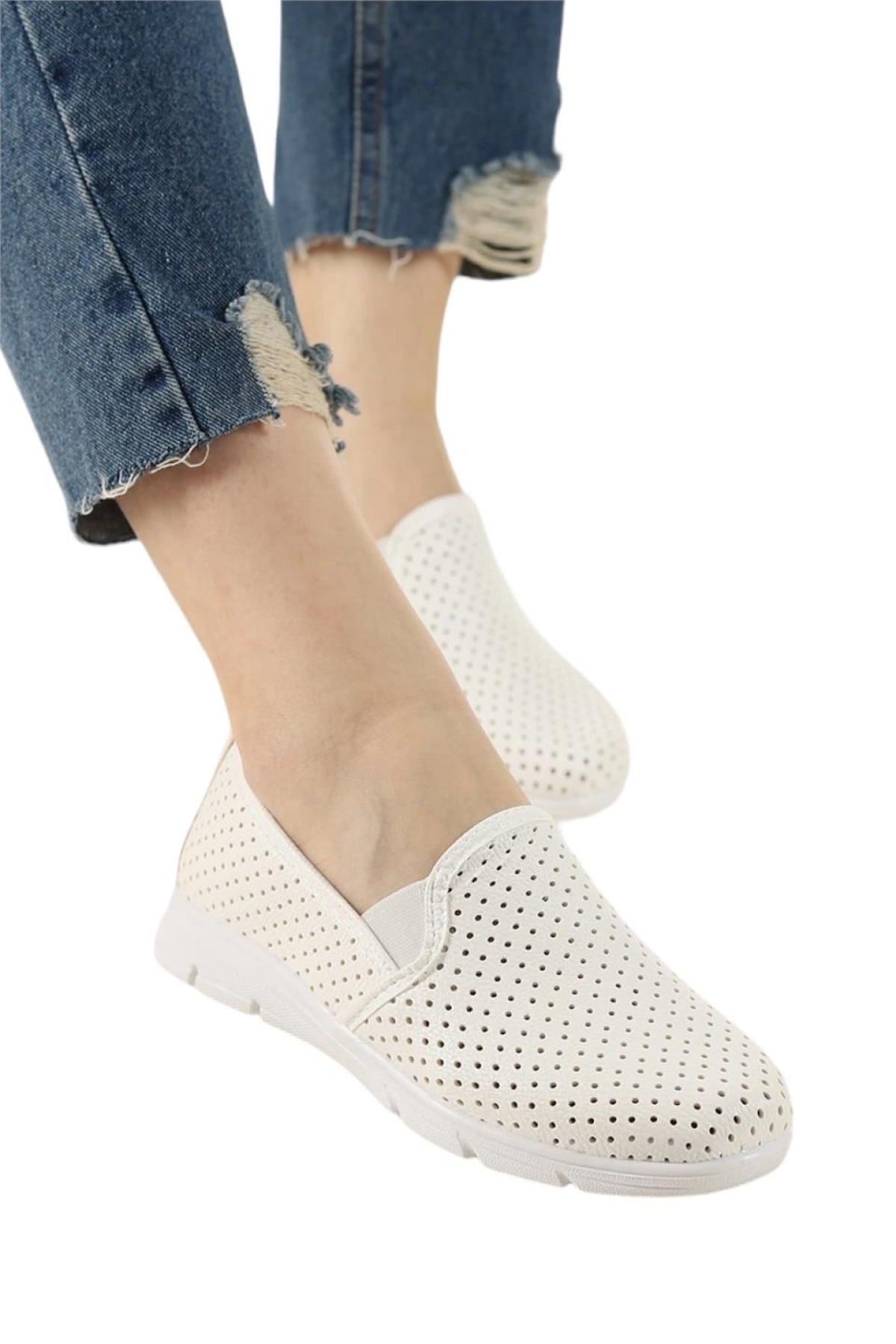 Kadın Babet Rahat Hafif Ayakkabı BEYAZ - Görsel 3