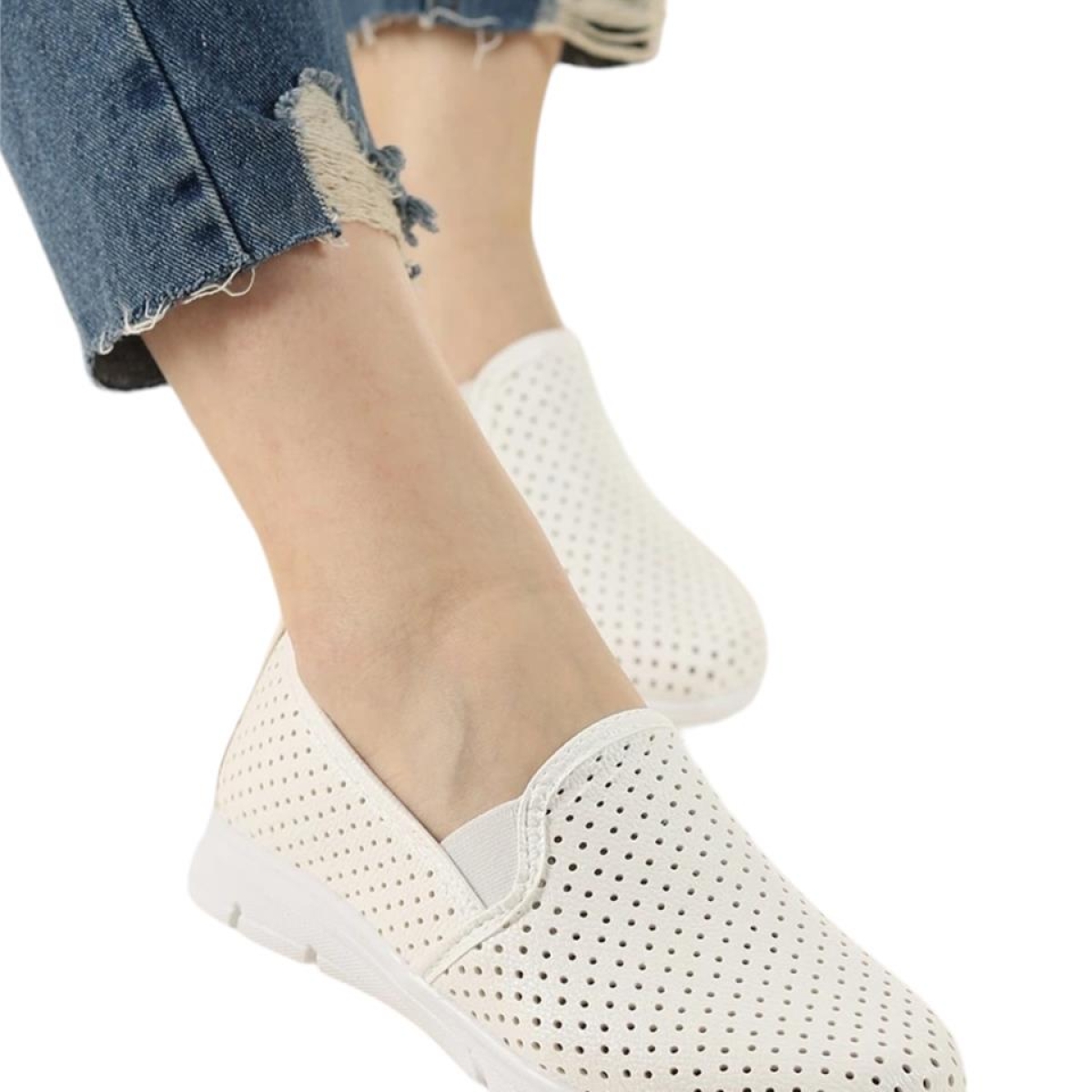 Kadın Babet Rahat Hafif Ayakkabı BEYAZ - Görsel 9