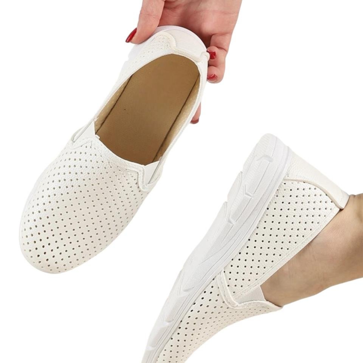 Kadın Babet Rahat Hafif Ayakkabı BEYAZ - Görsel 10