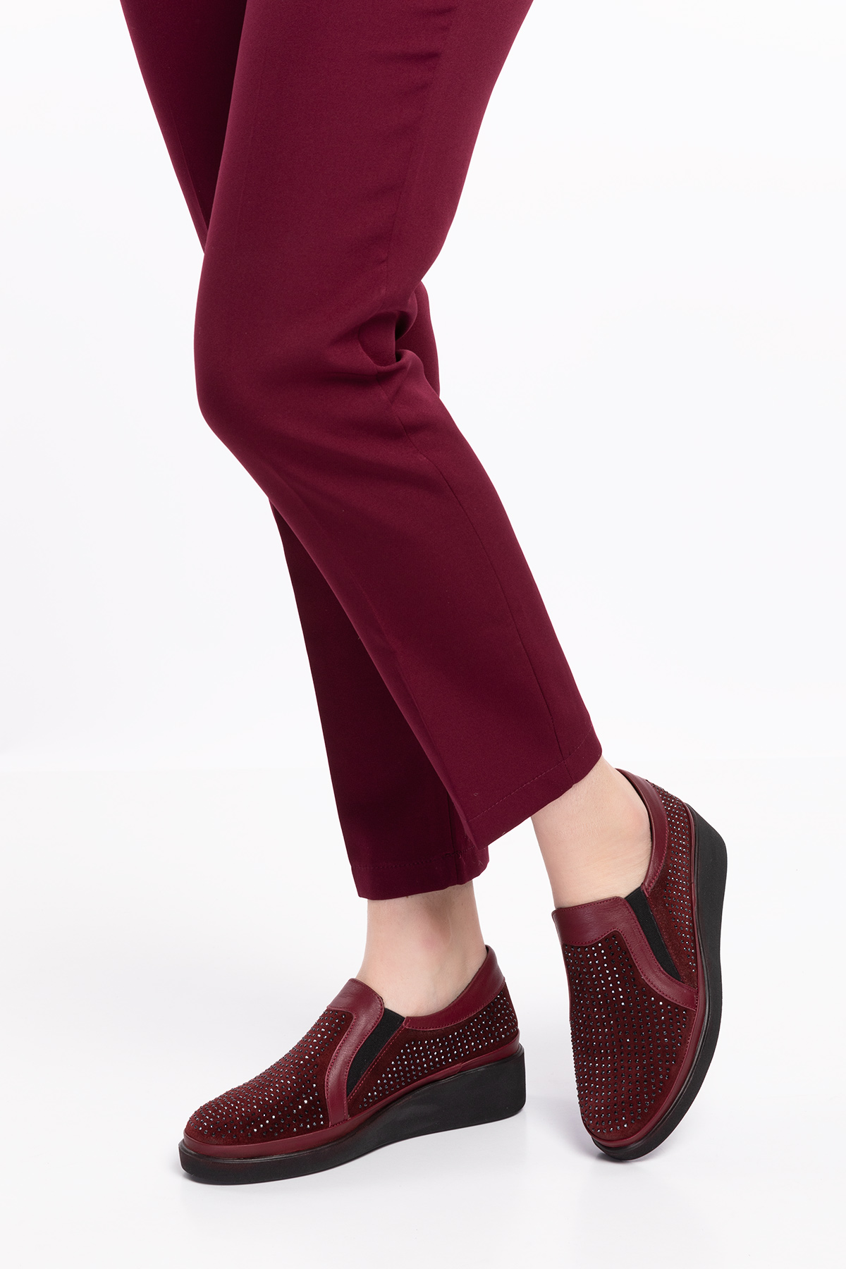 Gondol Hakiki Deri Anatomik Taban Taş Detaylı Ayakkabı gndl.19570 - Görsel 4