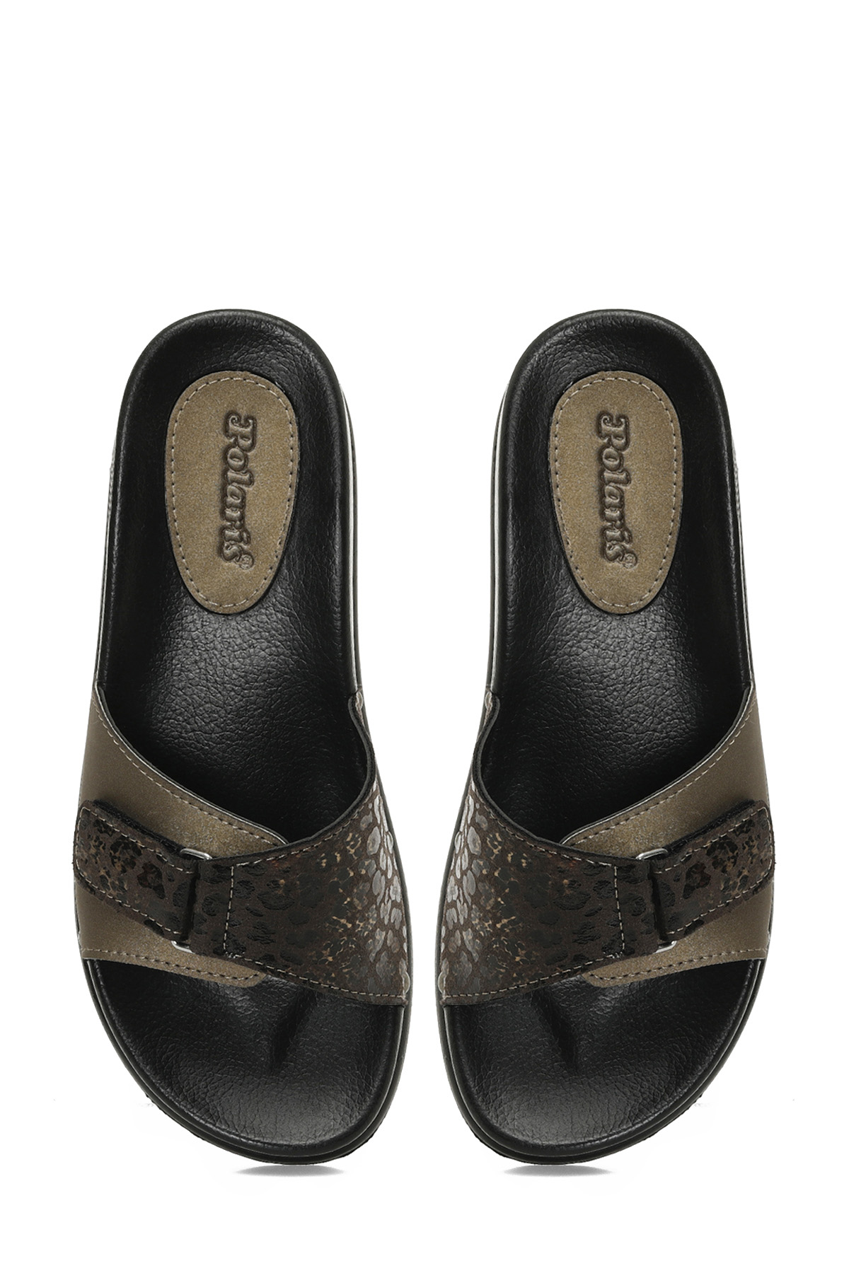 607051.Z4PR Kahverengi Kadın Dolgu Topuk Terlik - Görsel 5