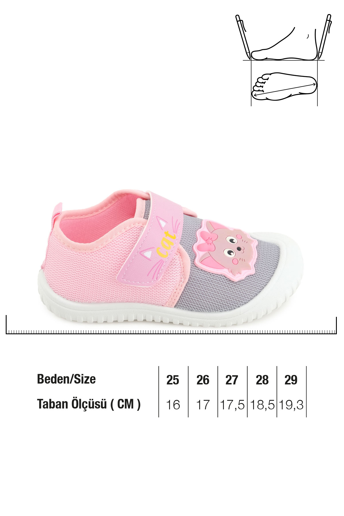 Yazlık Kız Çocuk Rahat Taban Cırt Cırtlı Ayarlanabilir Keten Günlük Ayakkabı - Görsel 2