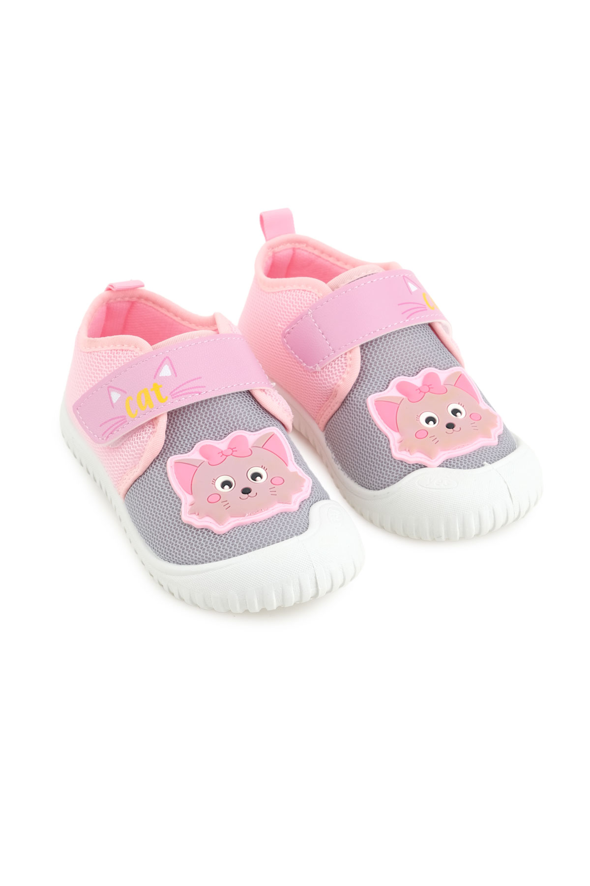 Yazlık Kız Çocuk Rahat Taban Cırt Cırtlı Ayarlanabilir Keten Günlük Ayakkabı - Görsel 4