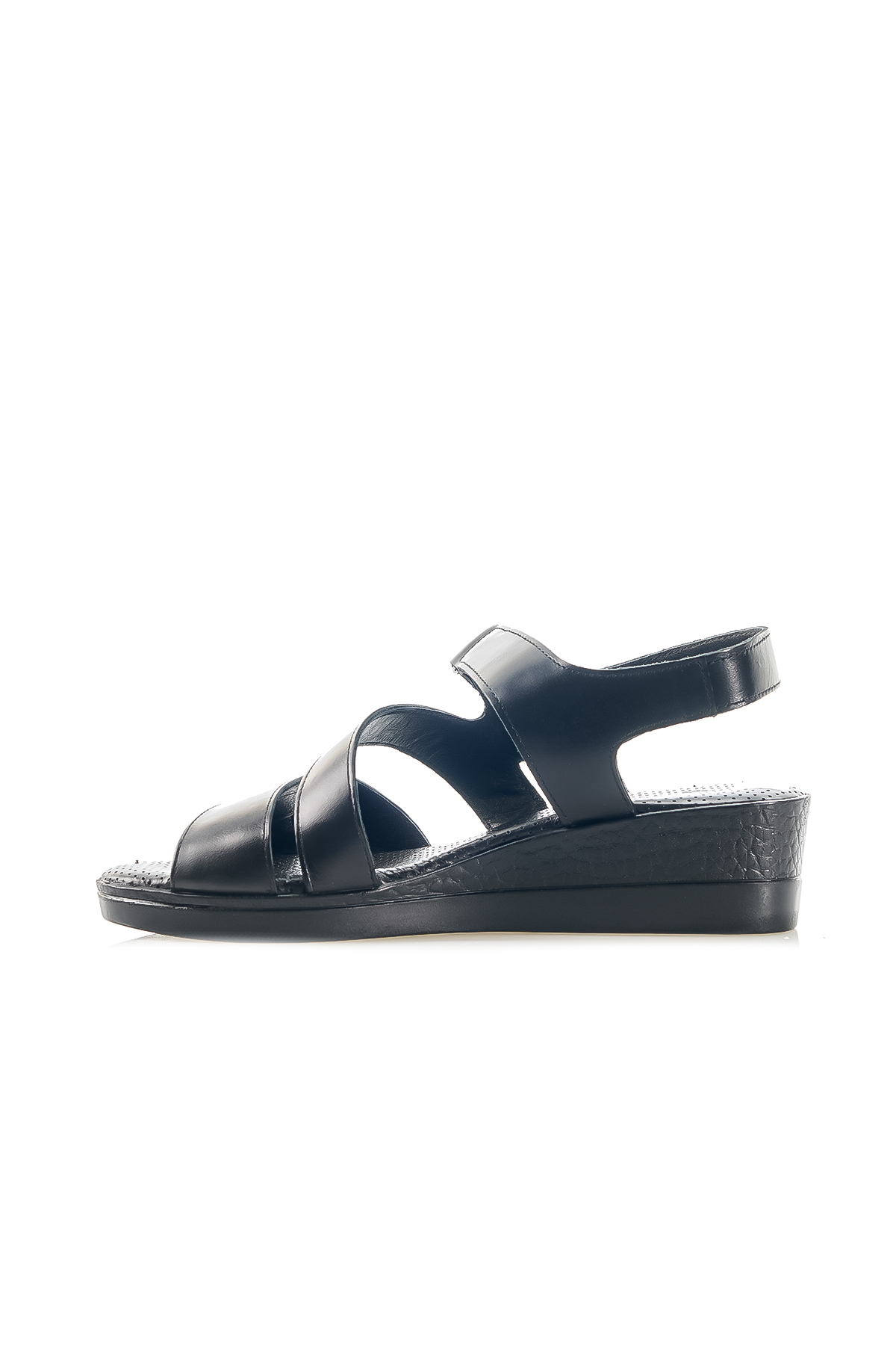 MAMMAMİA KADIN HAKİKİ DERİ ORTOPEDİK TABAN DOLGU TOPUK GÜNLÜK SANDALET (36-40) 24Y D24YS-1815 Z SİYAH - Görsel 3