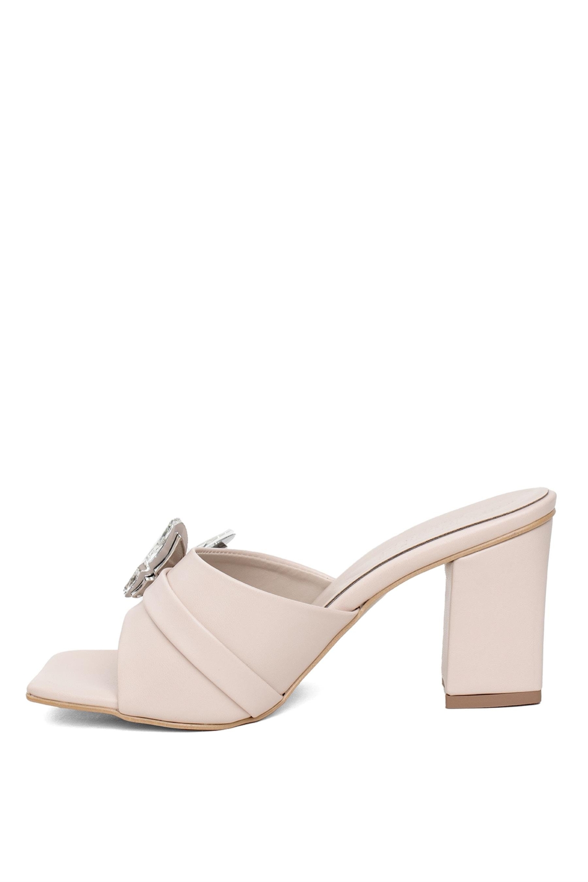 PM161 K420 Kadın Topuklu Terlik Ten - Görsel 4