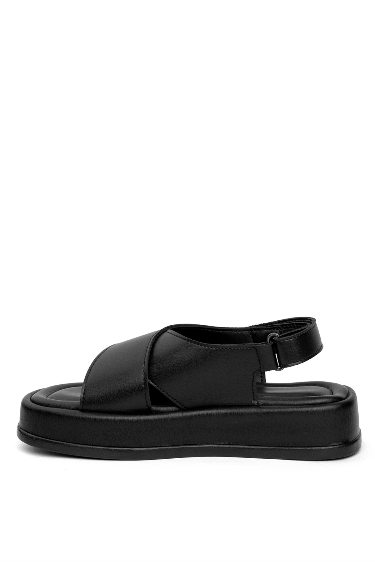 Elit END757 Kadın Düz Sandalet Siyah - Görsel 5