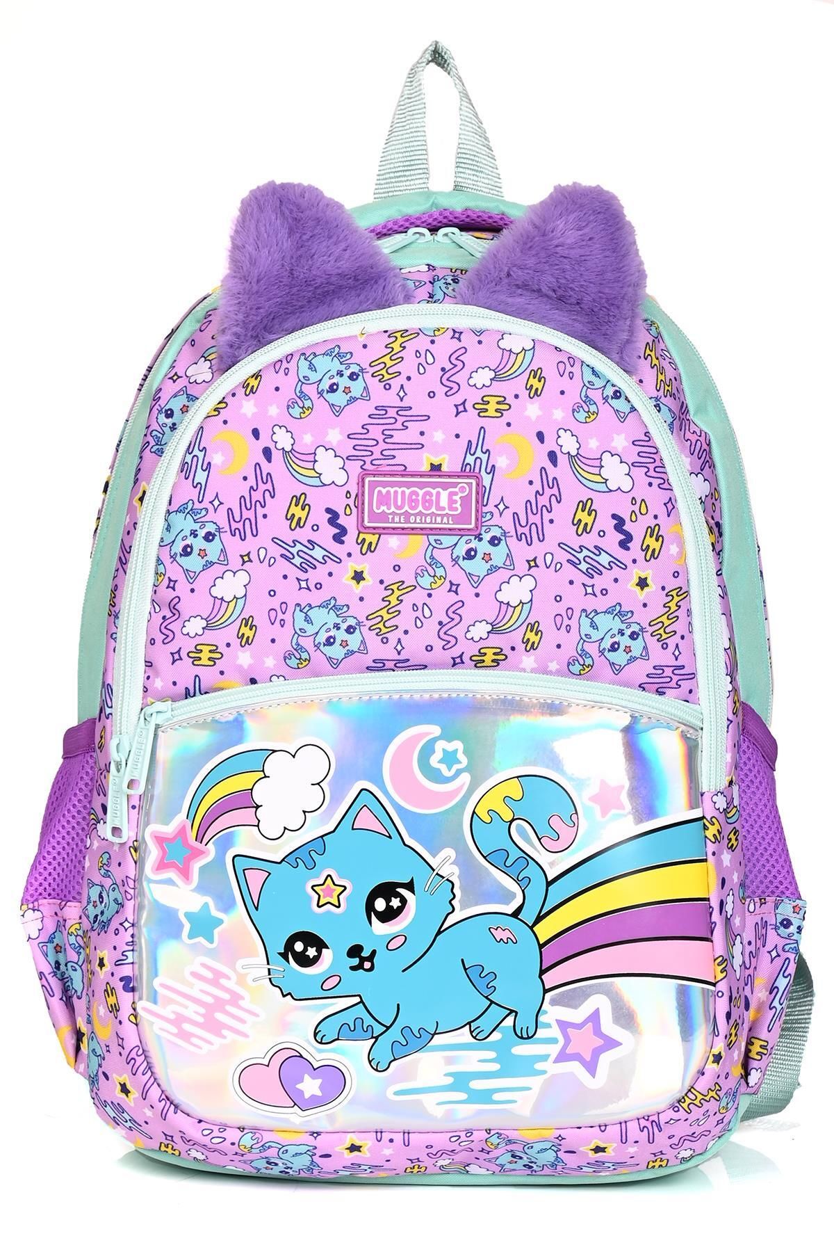 Mu-7372 Sweet Cat Okul Sırt Çantası 3'lü Set Mor Fiyatları