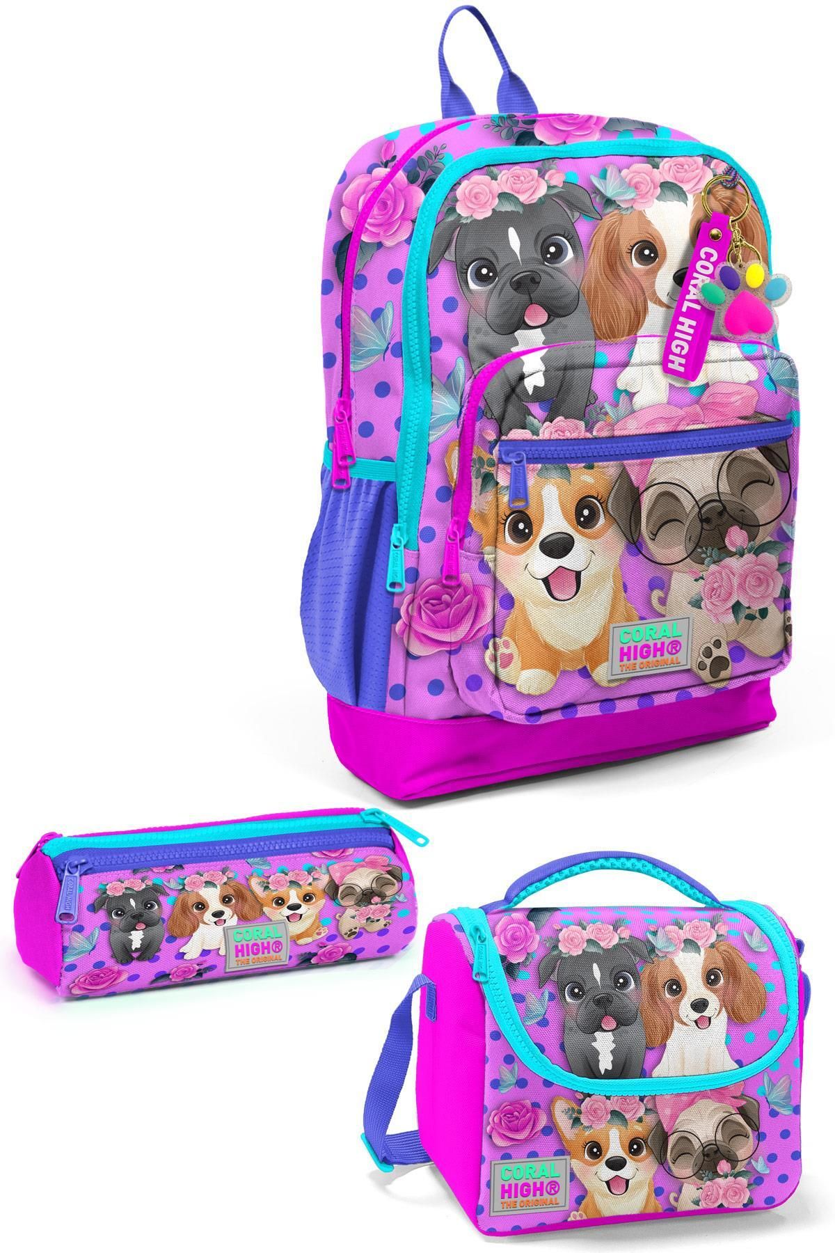 Kids Pembe Köpek Desenli 3’lü Okul Çanta Seti SET0123750