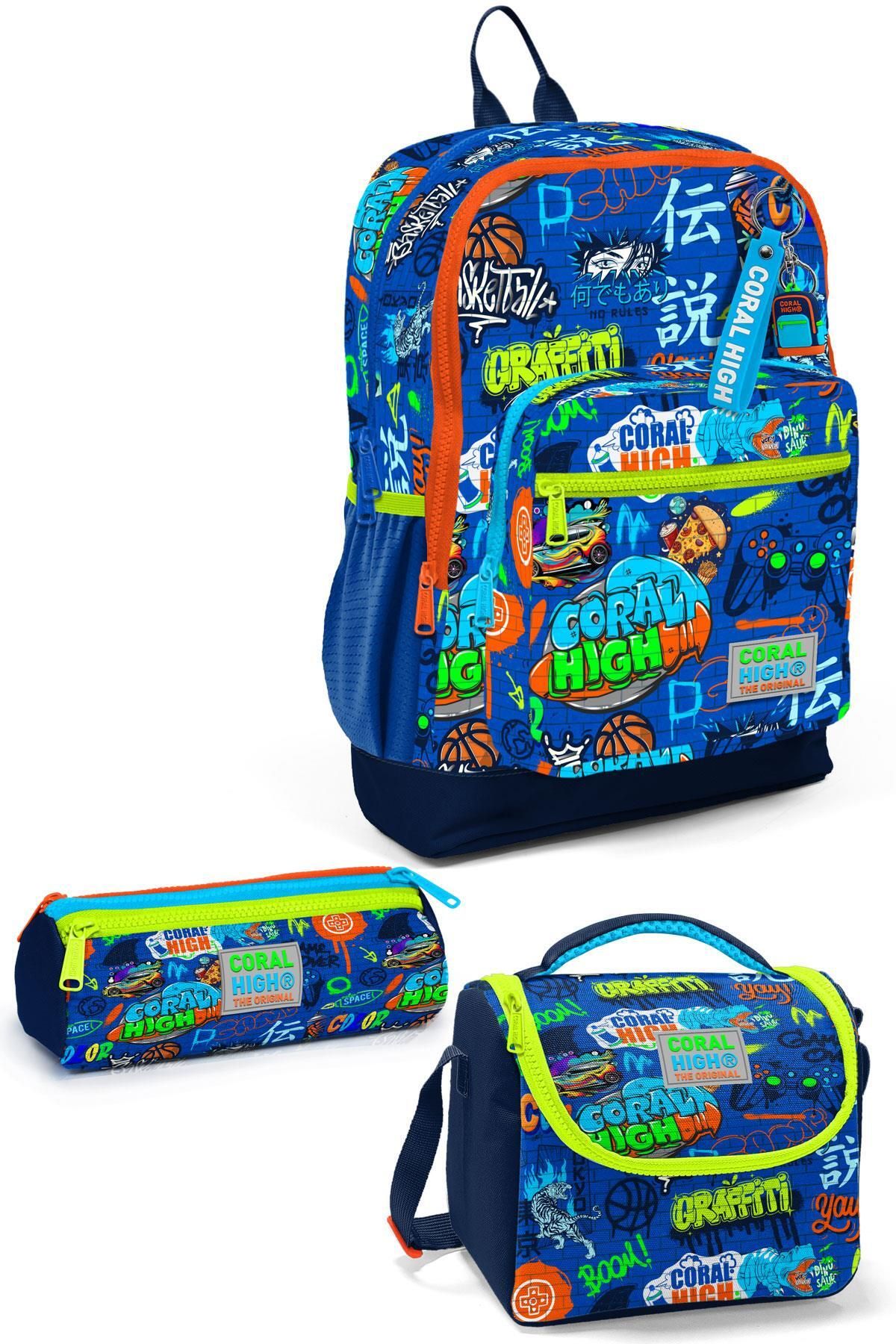 Kids Saks Grafiti Desenli 3’lü Okul Çanta Seti SET0123767