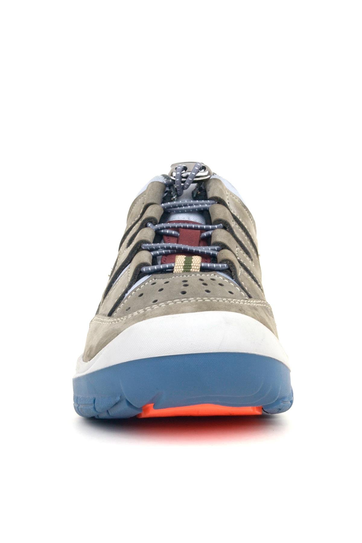 Hakiki Deri Kum Bordo Lastik Bağcıklı Çocuk Outdoor Ayakkabı - Görsel 4