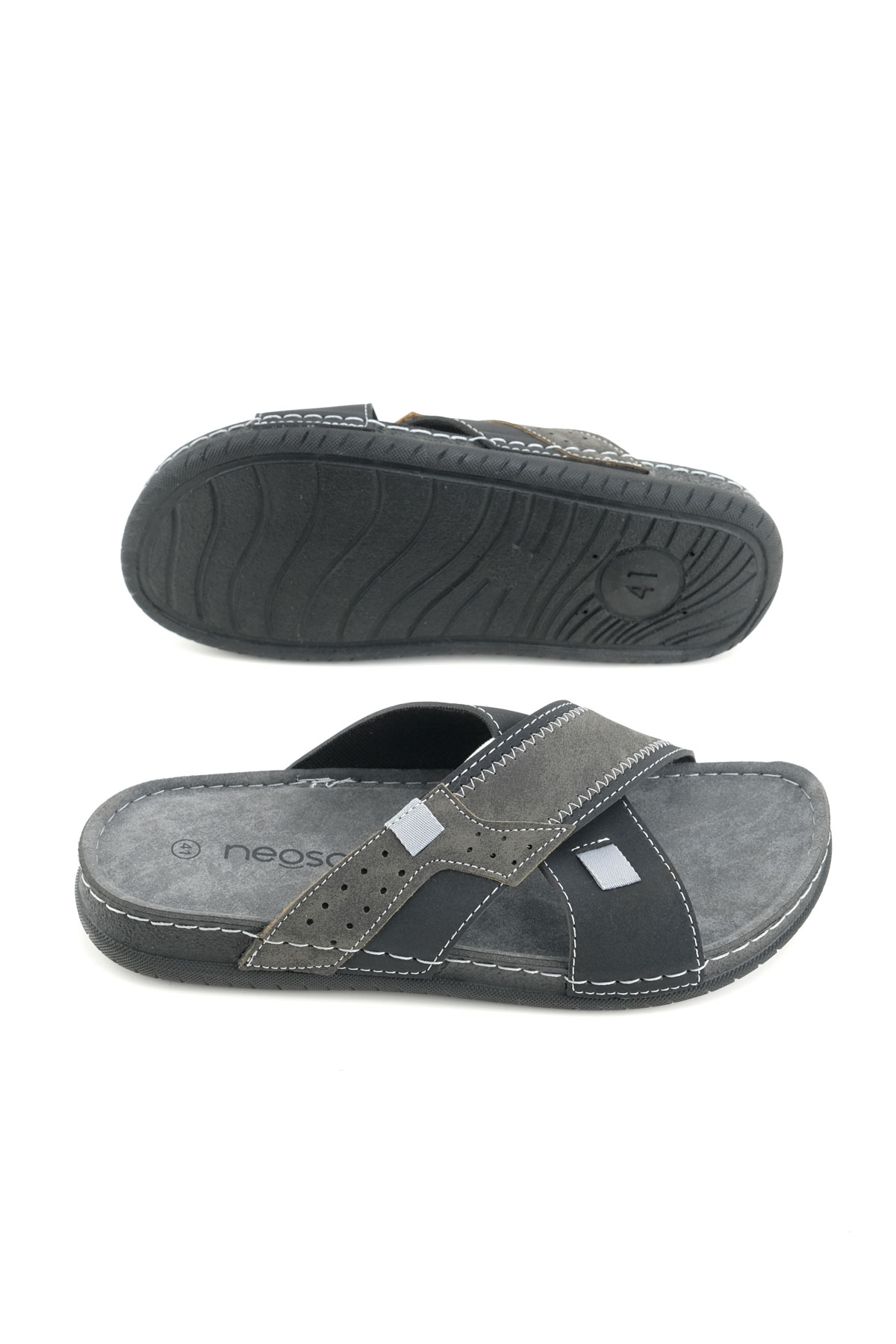 Yazlık Erkek Suni Deri Neosoft Rahat Taban Günlük Terlik - Görsel 6